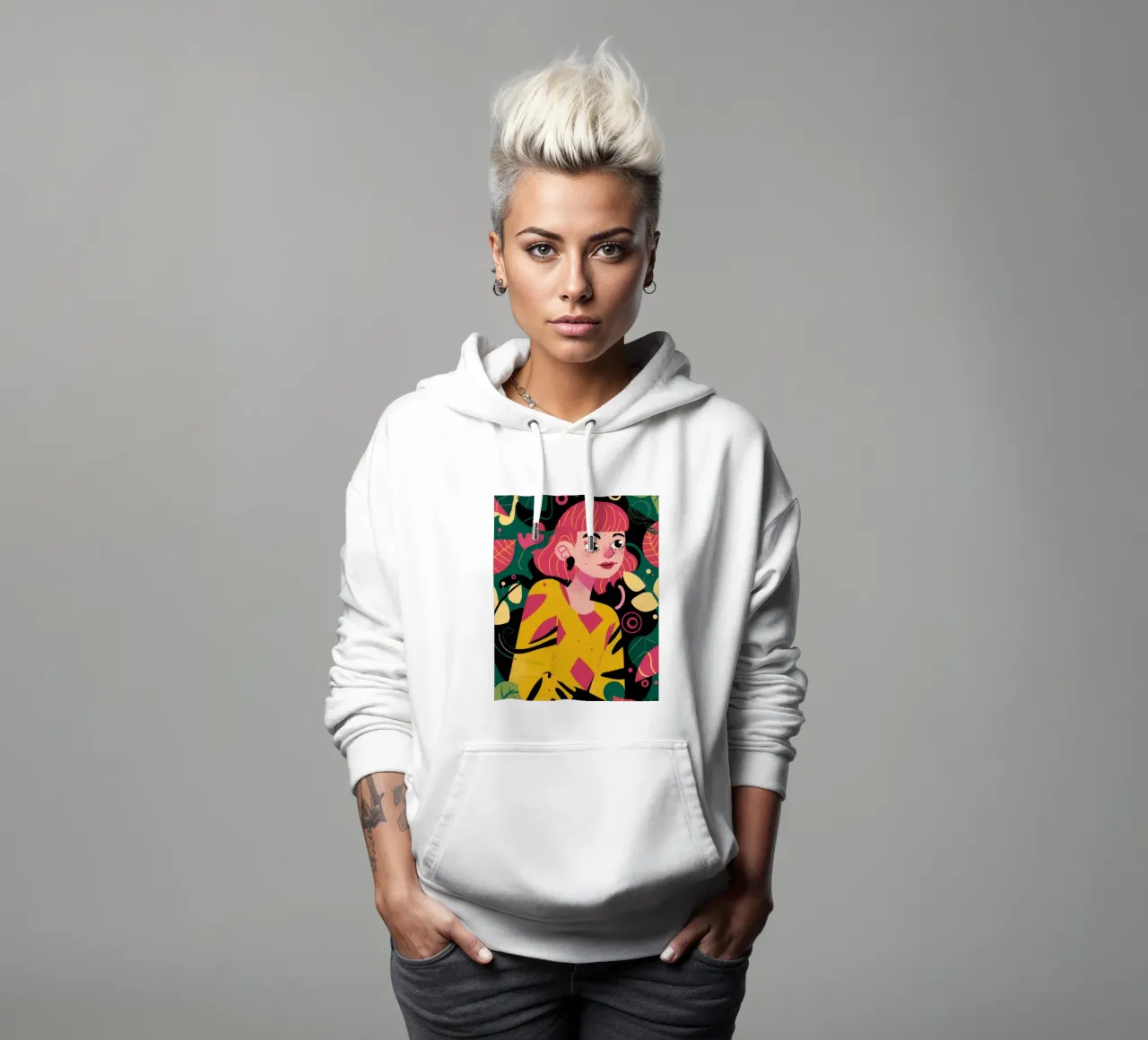 Capelli rosa pop felpa con cappuccio da Paez Harmony