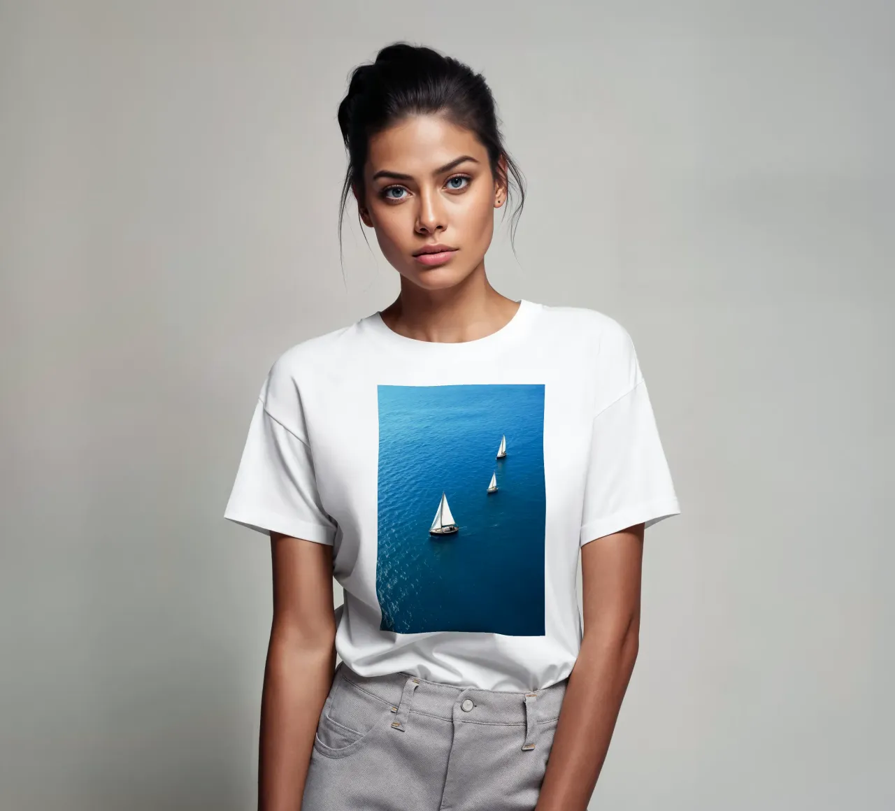 yacht at the sea t-shirt by rapunsell