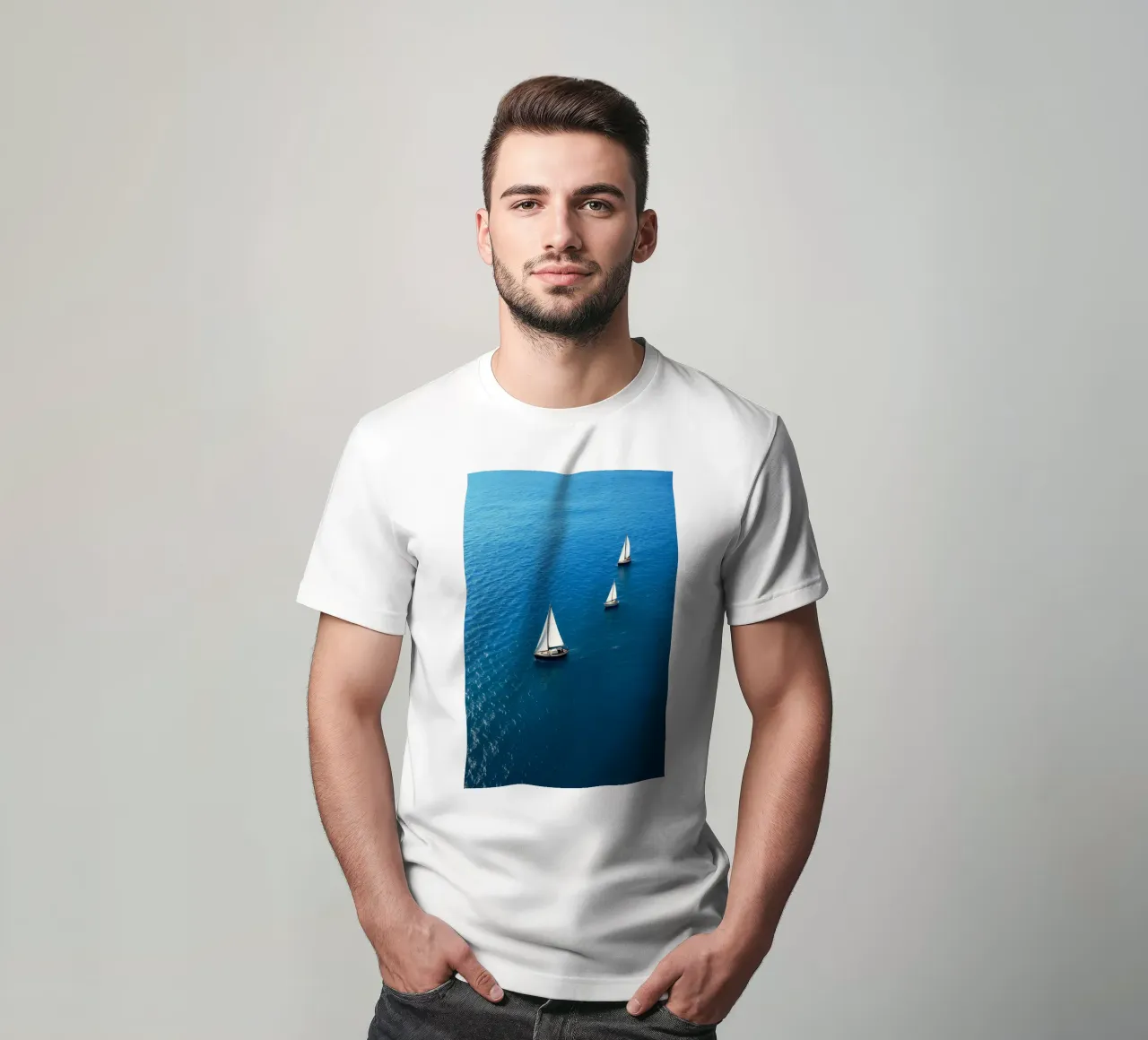 yacht at the sea t-shirt by rapunsell