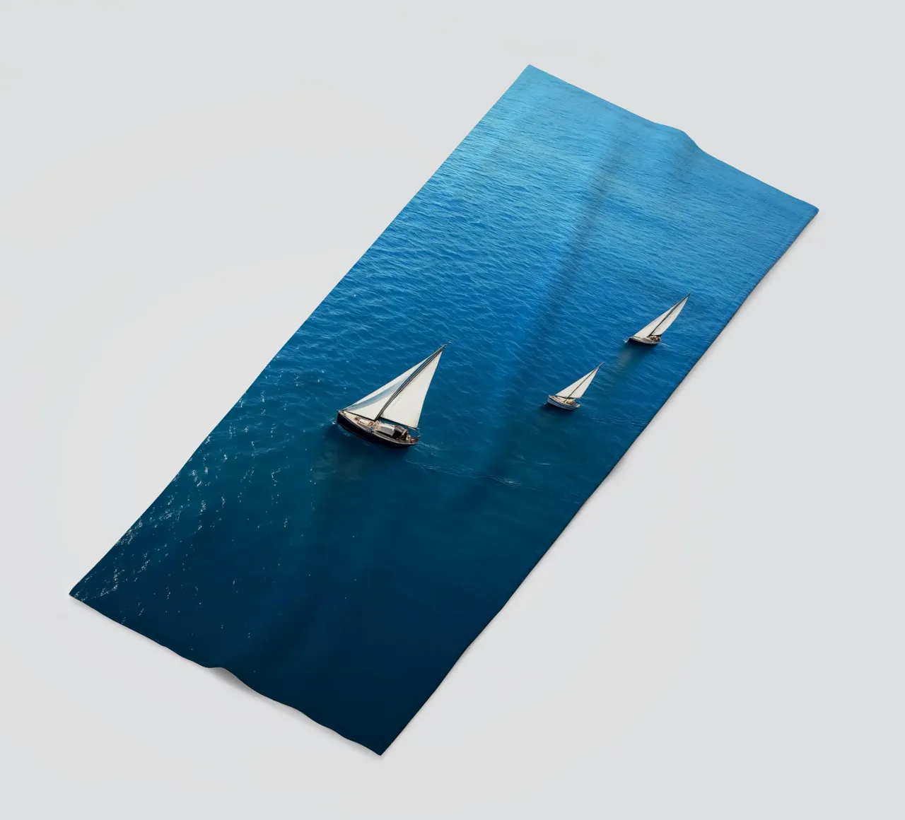 yacht at the sea beach towel by rapunsell