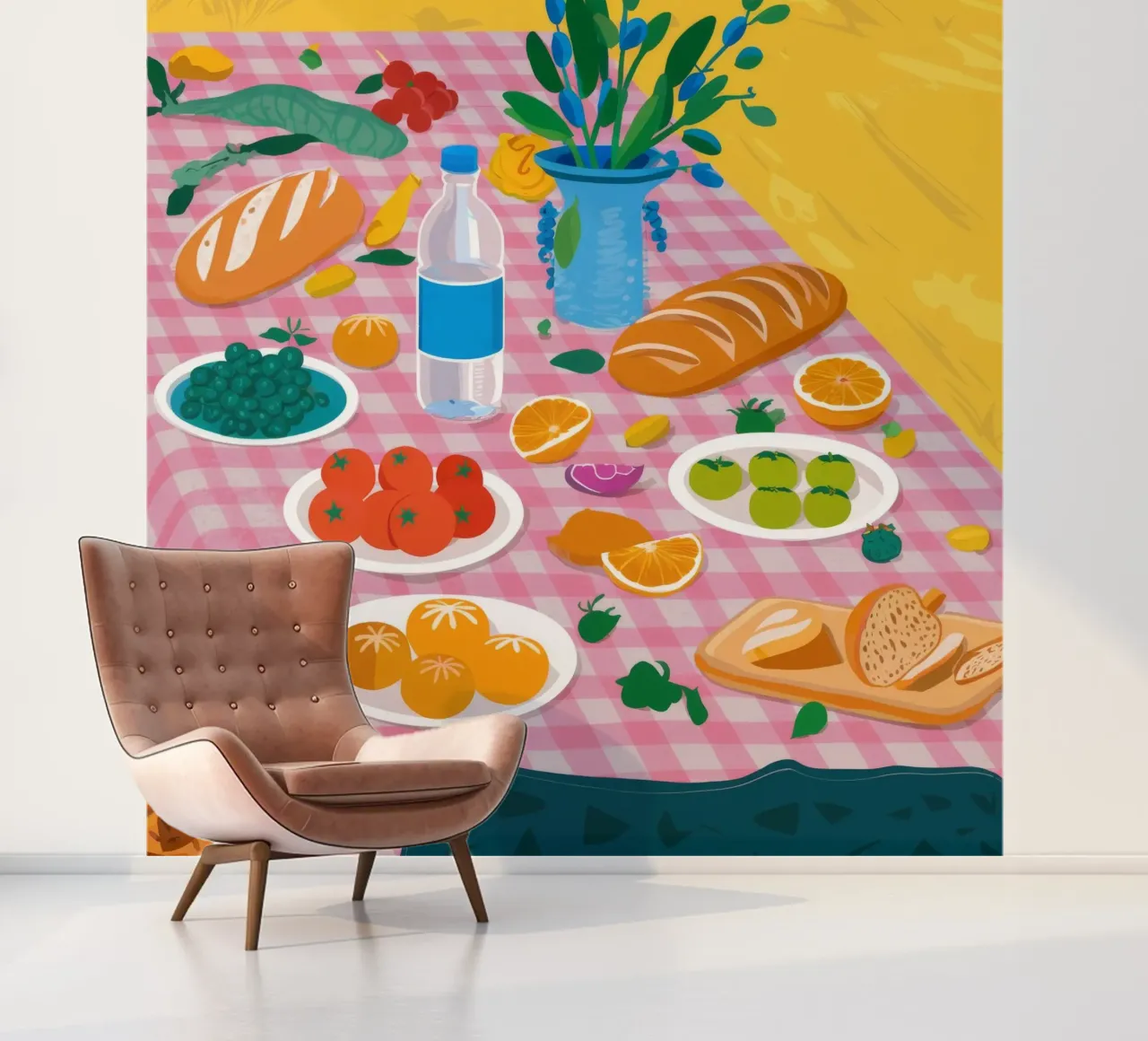 Overvloedige broodtafel fotobehang van Paez Harmony