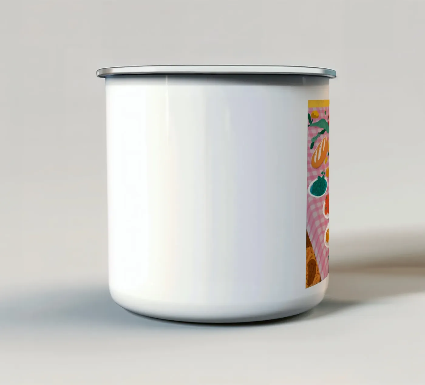 Bountiful Bread Table enamel mug by Paez Harmony