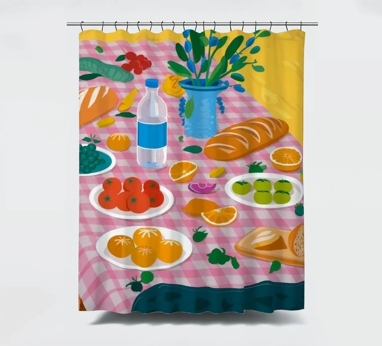 Bountiful Bread Table shower curtain by Paez Harmony