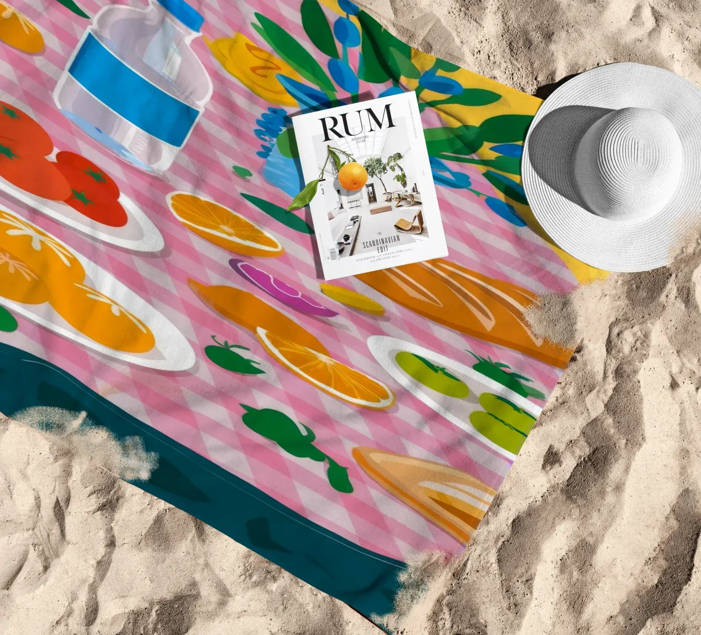 Bountiful Bread Table beach towel by Paez Harmony