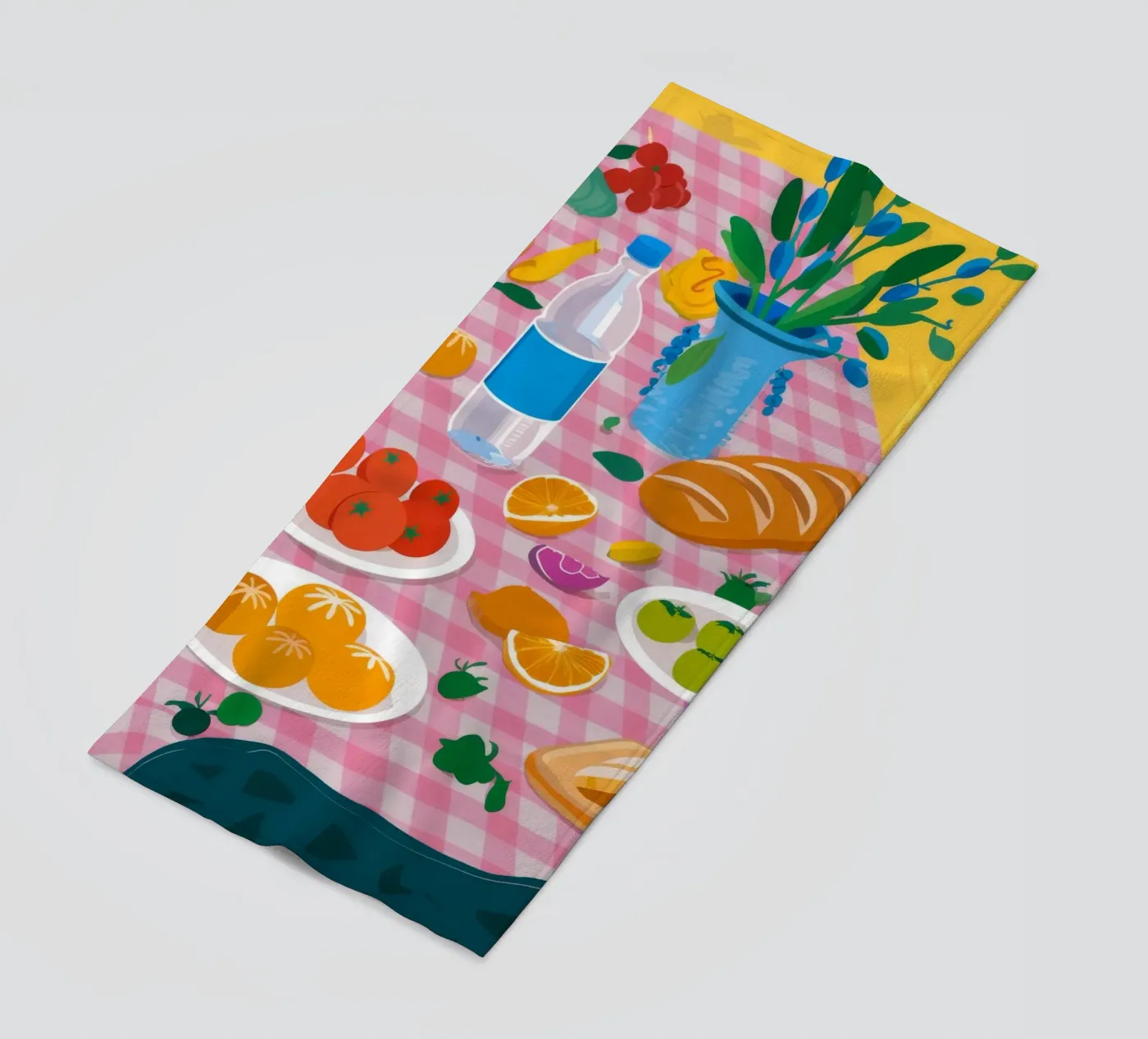 Bountiful Bread Table beach towel by Paez Harmony