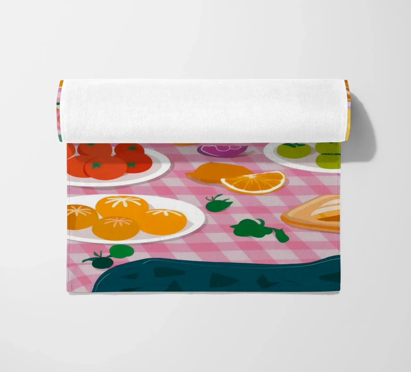 Bountiful Bread Table beach towel by Paez Harmony