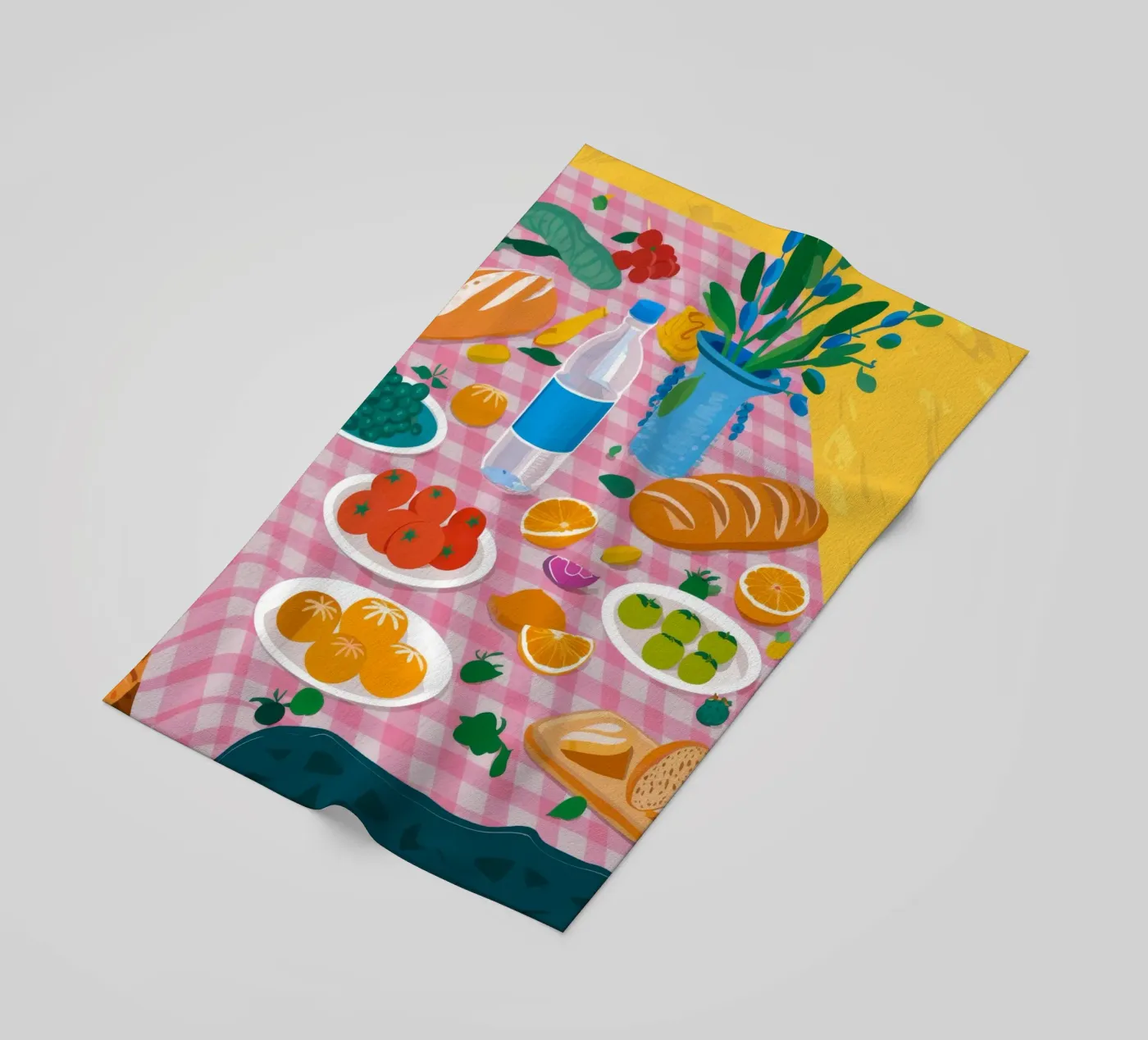 Bountiful Bread Table beach towel by Paez Harmony