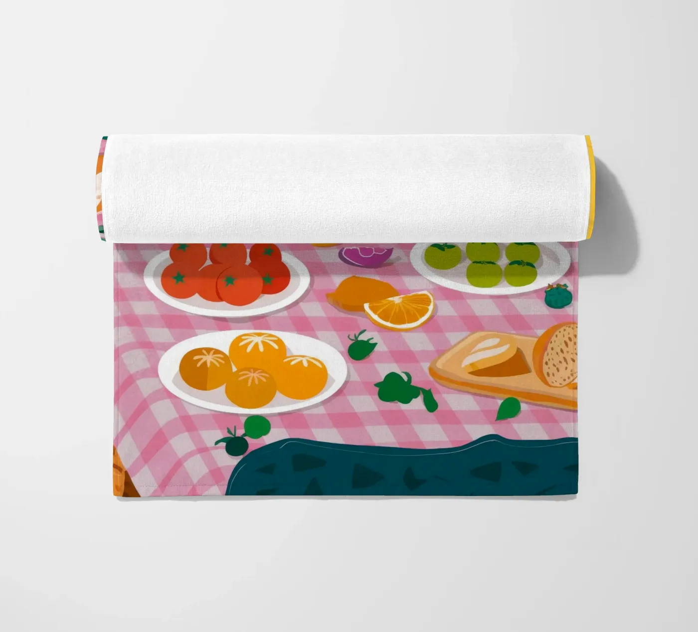 Bountiful Bread Table beach towel by Paez Harmony