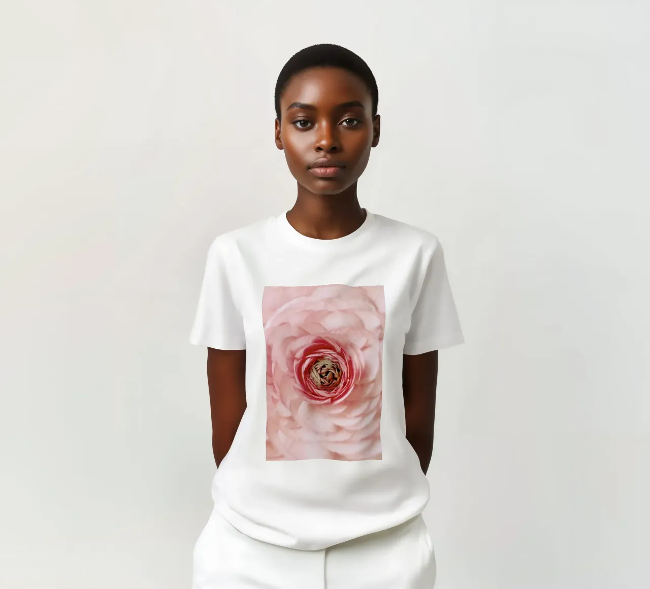 Pink Buttercup Portrait t-shirt da cafelab