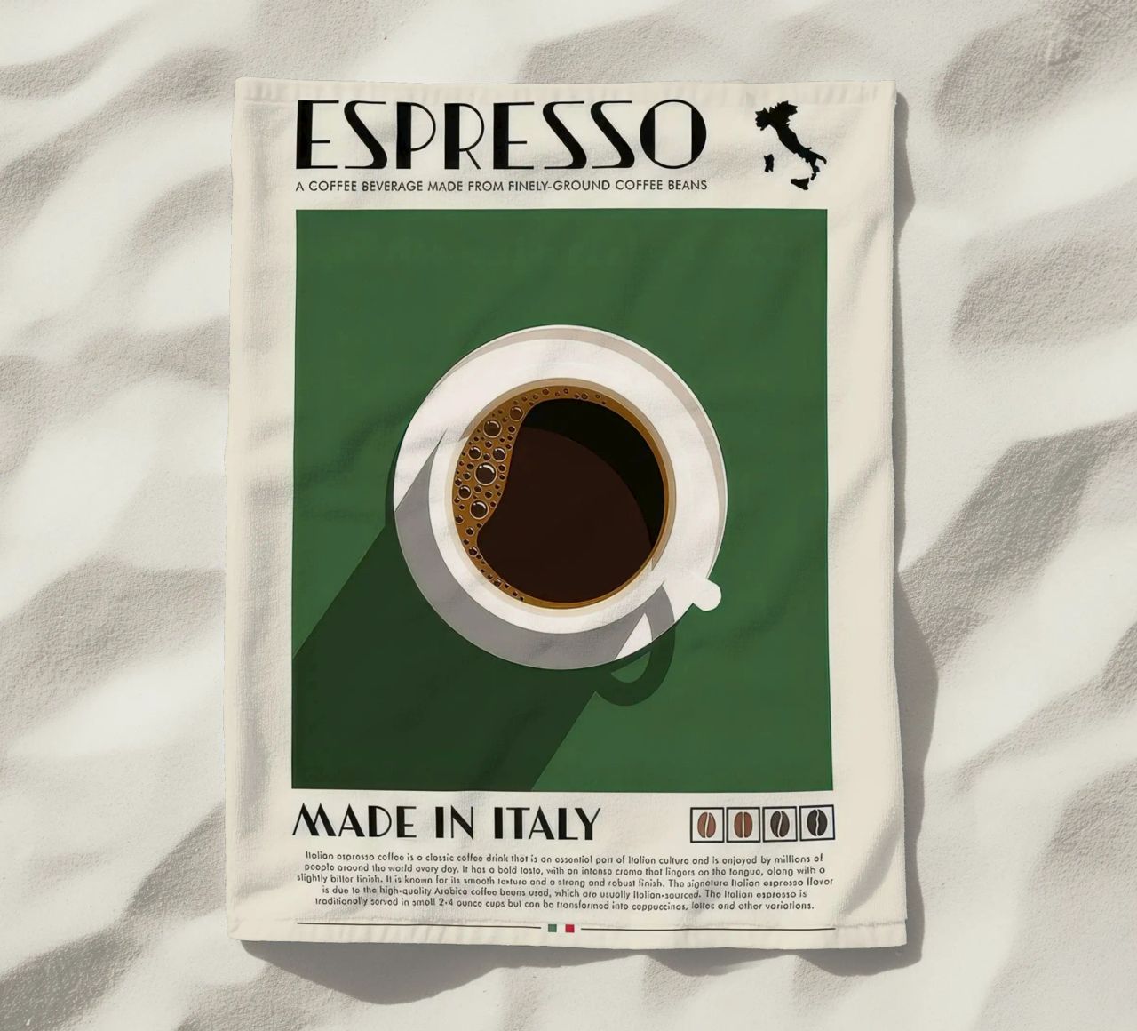 caffè espresso telo mare da Beauty wall