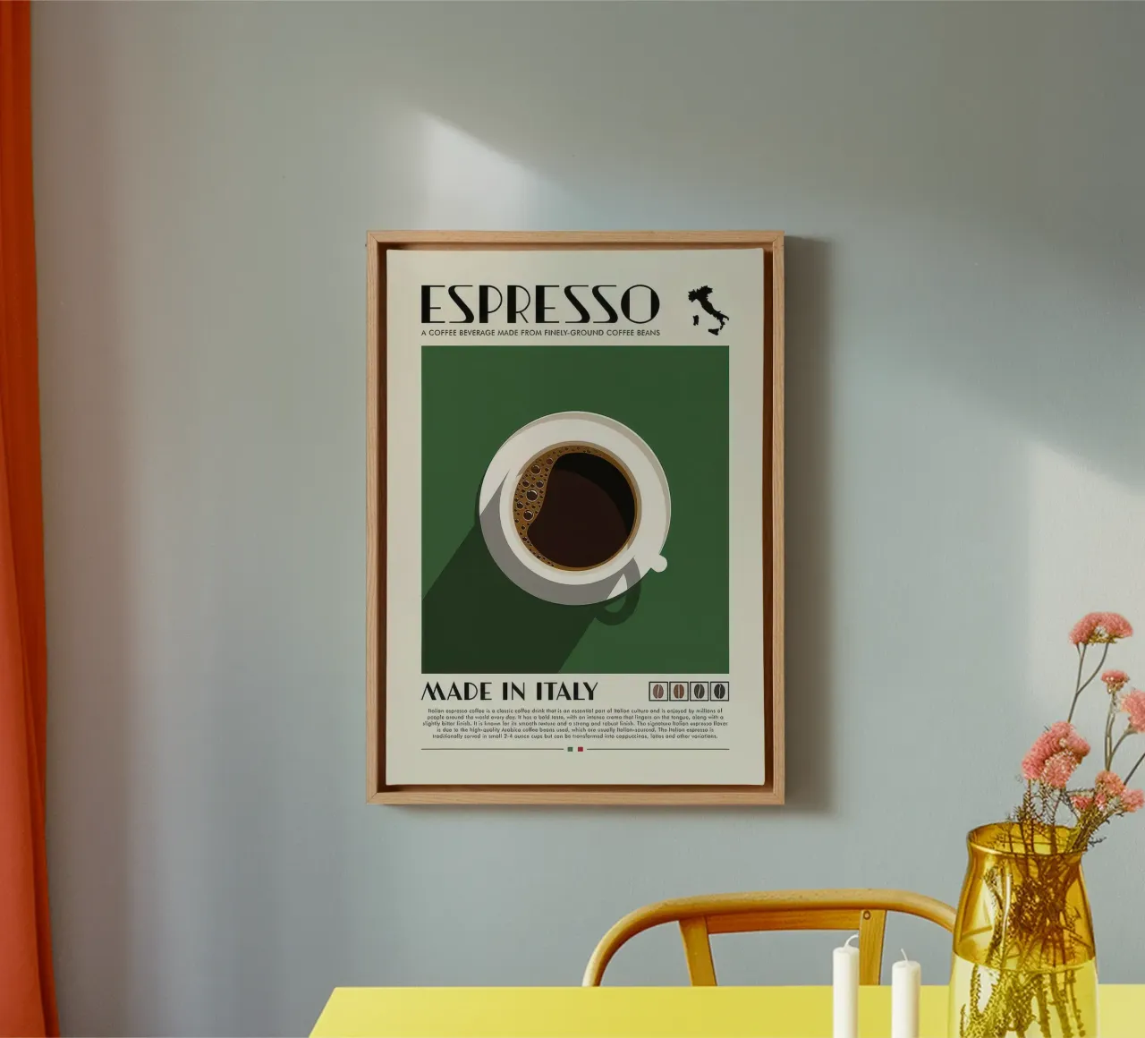 caffè espresso tela con Cornice a cassetta da Beauty wall