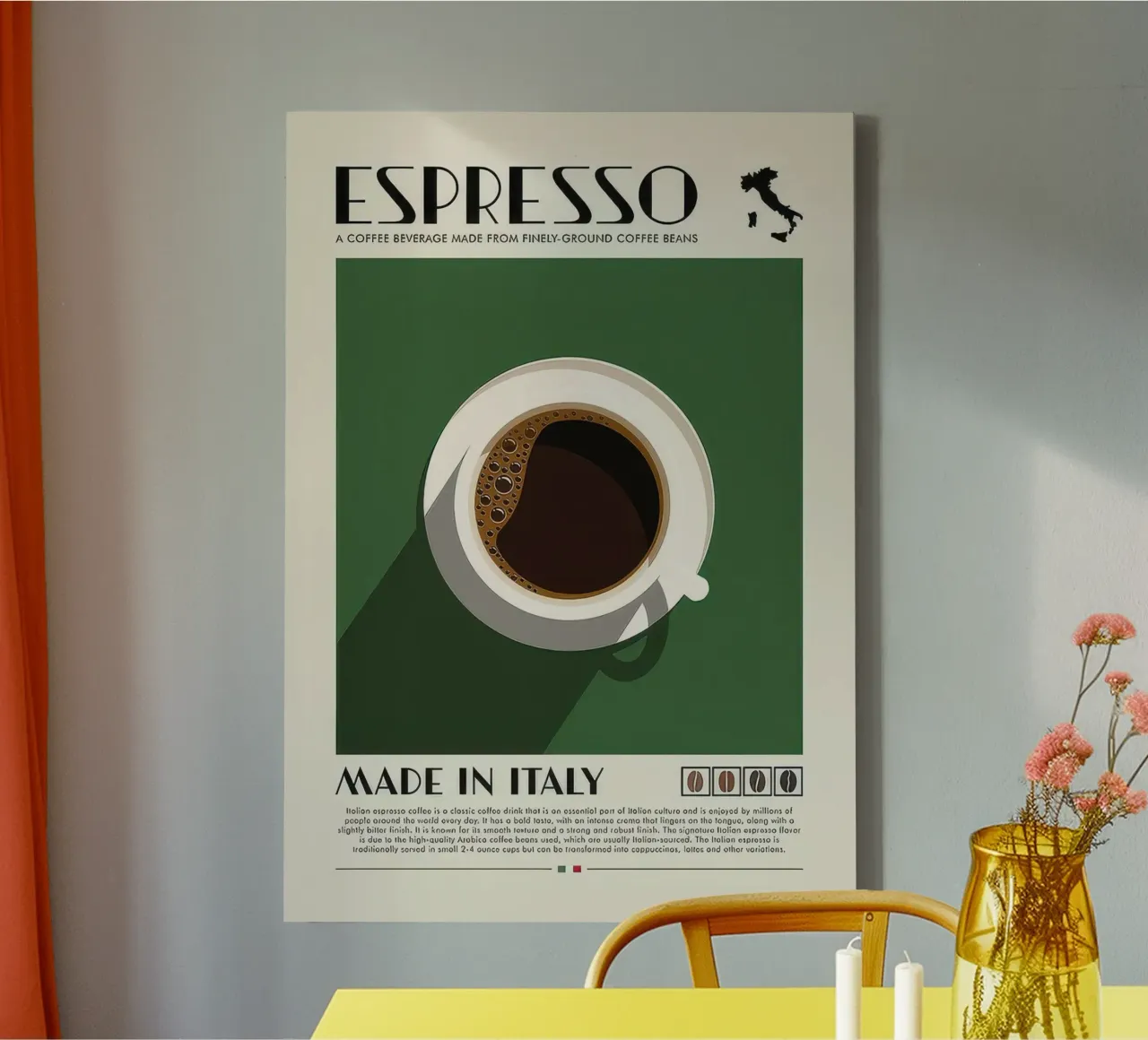 caffè espresso tela con Cornice a cassetta da Beauty wall