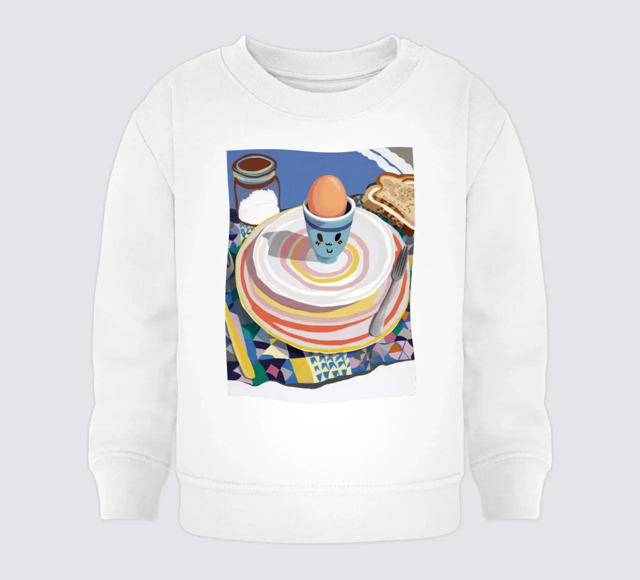 Gestreifter Teller Frühstück Baby Sweatshirt von Haven Mirage