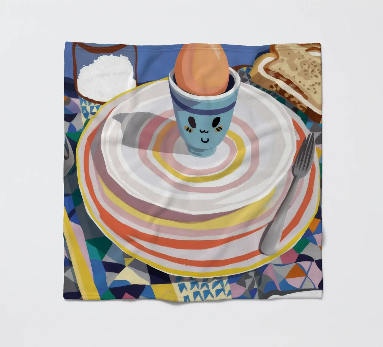 Colazione con piatto a righe coperta in pile da Haven Mirage