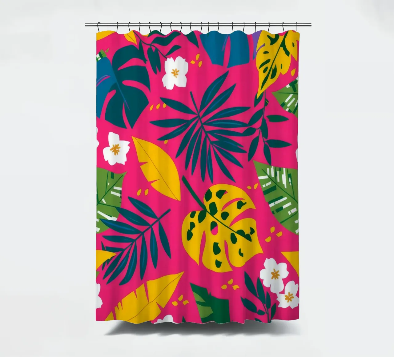 Psychedelischer Hibiskus-Pop Duschvorhang von Paez Harmony