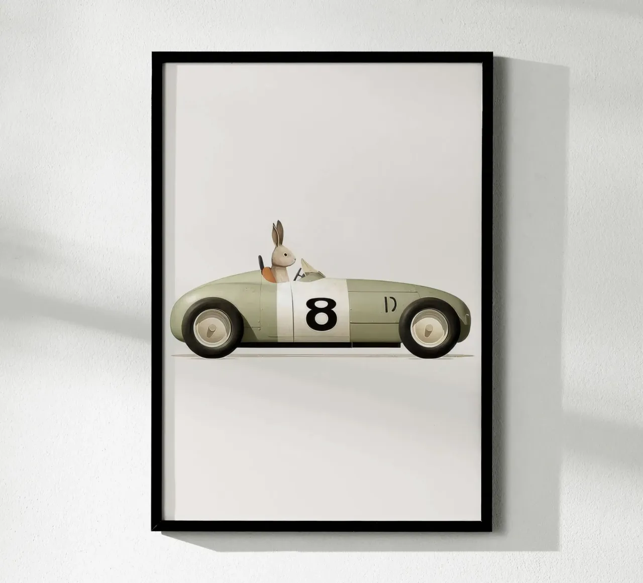 Coniglio in auto giocattolo poster da Beauty wall