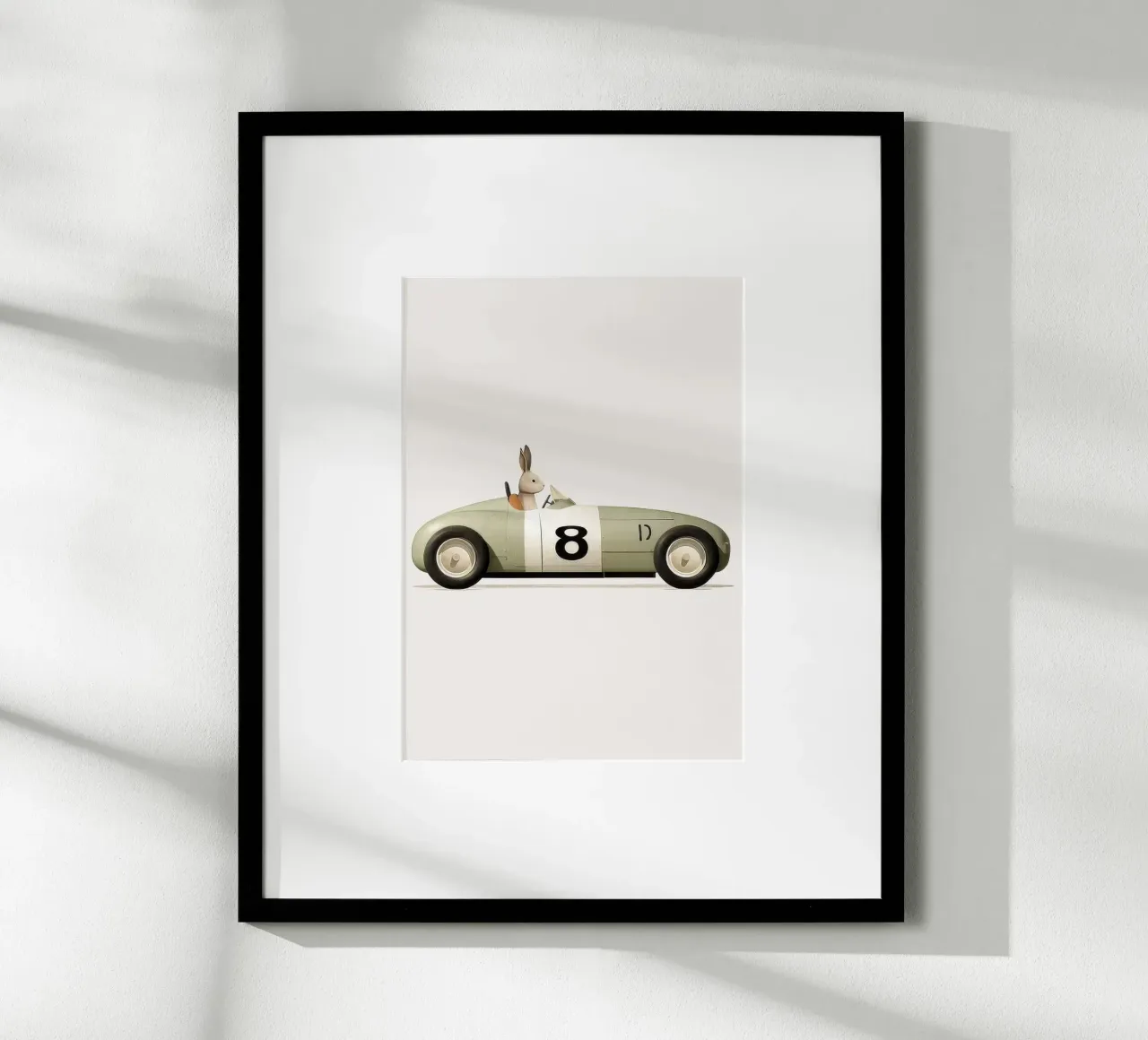 Coniglio in auto giocattolo poster da Beauty wall