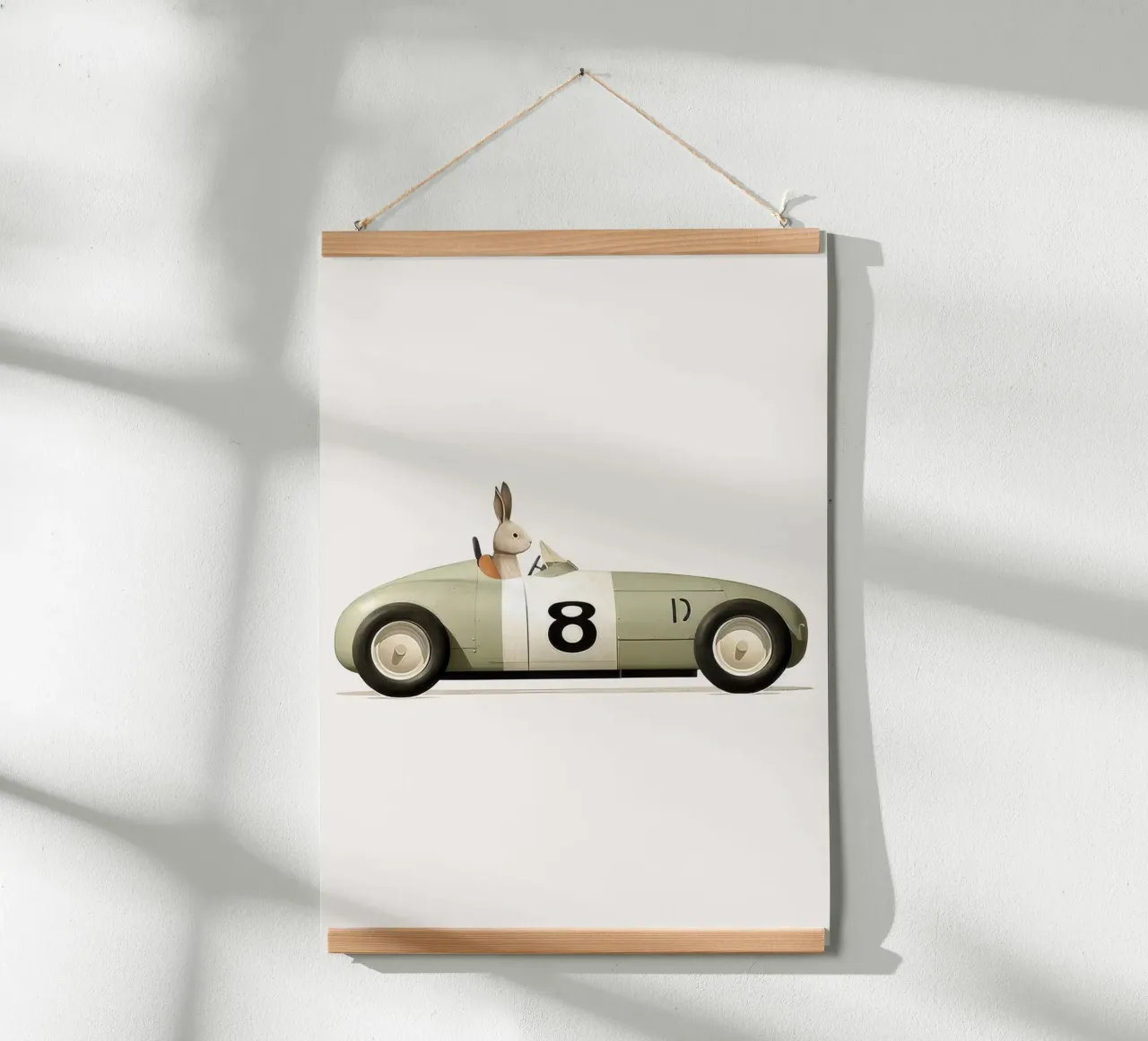 Coniglio in auto giocattolo poster da Beauty wall