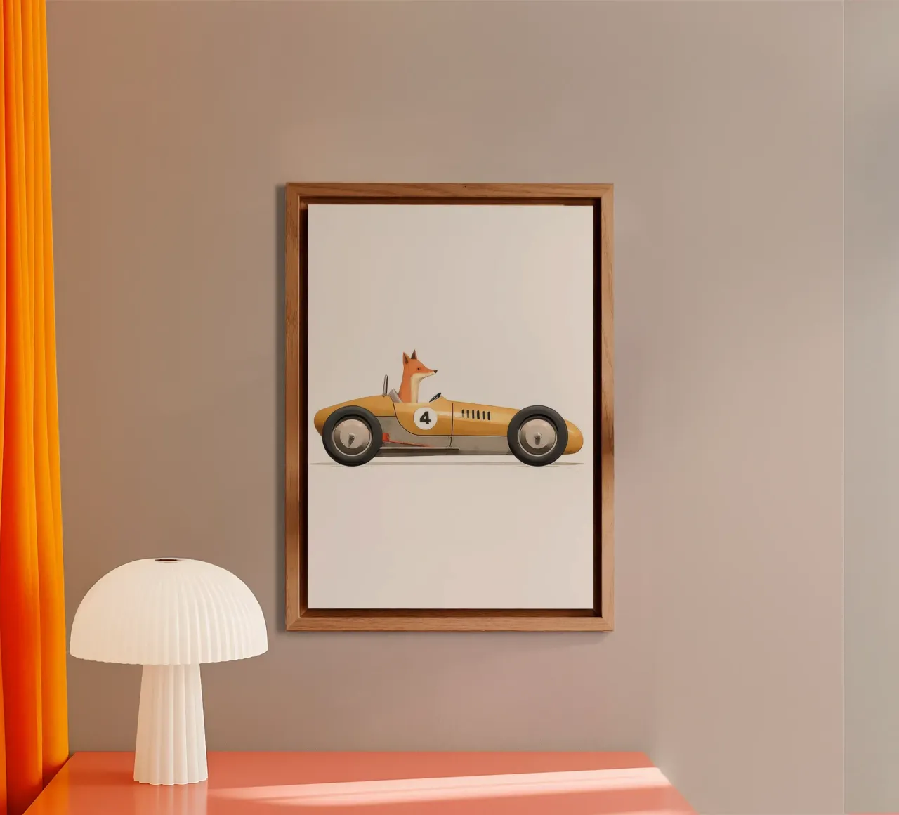 Volpe in auto giocattolo pannello forex da Beauty wall