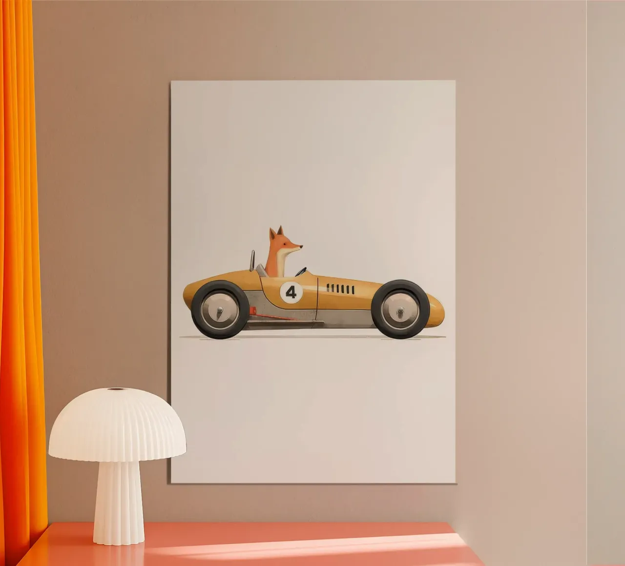Volpe in auto giocattolo pannello forex da Beauty wall