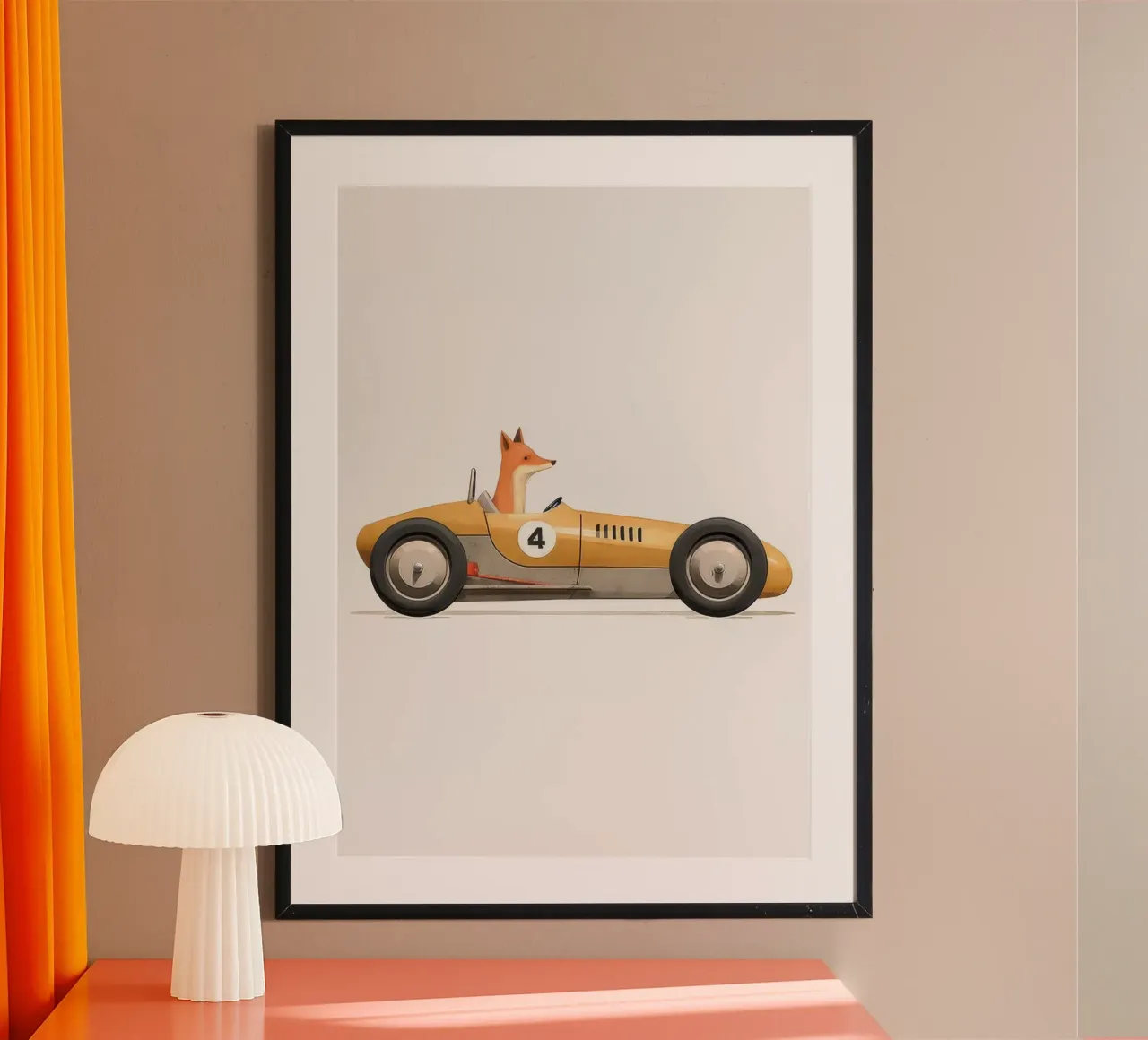 Volpe in auto giocattolo carta hahnemühle da Beauty wall
