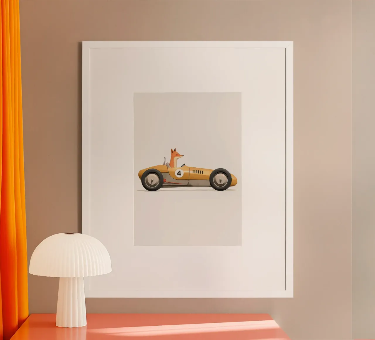 Volpe in auto giocattolo carta hahnemühle da Beauty wall