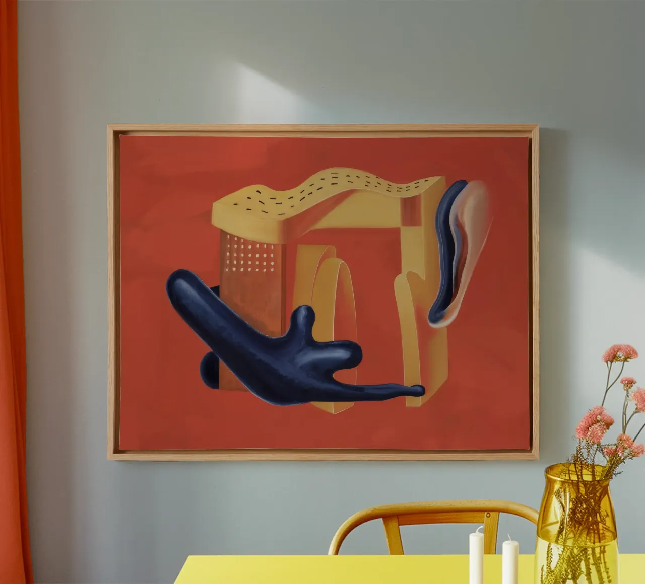 Abstracte vorm onregelmatigheid canvas met Baklijst van Lush Essence