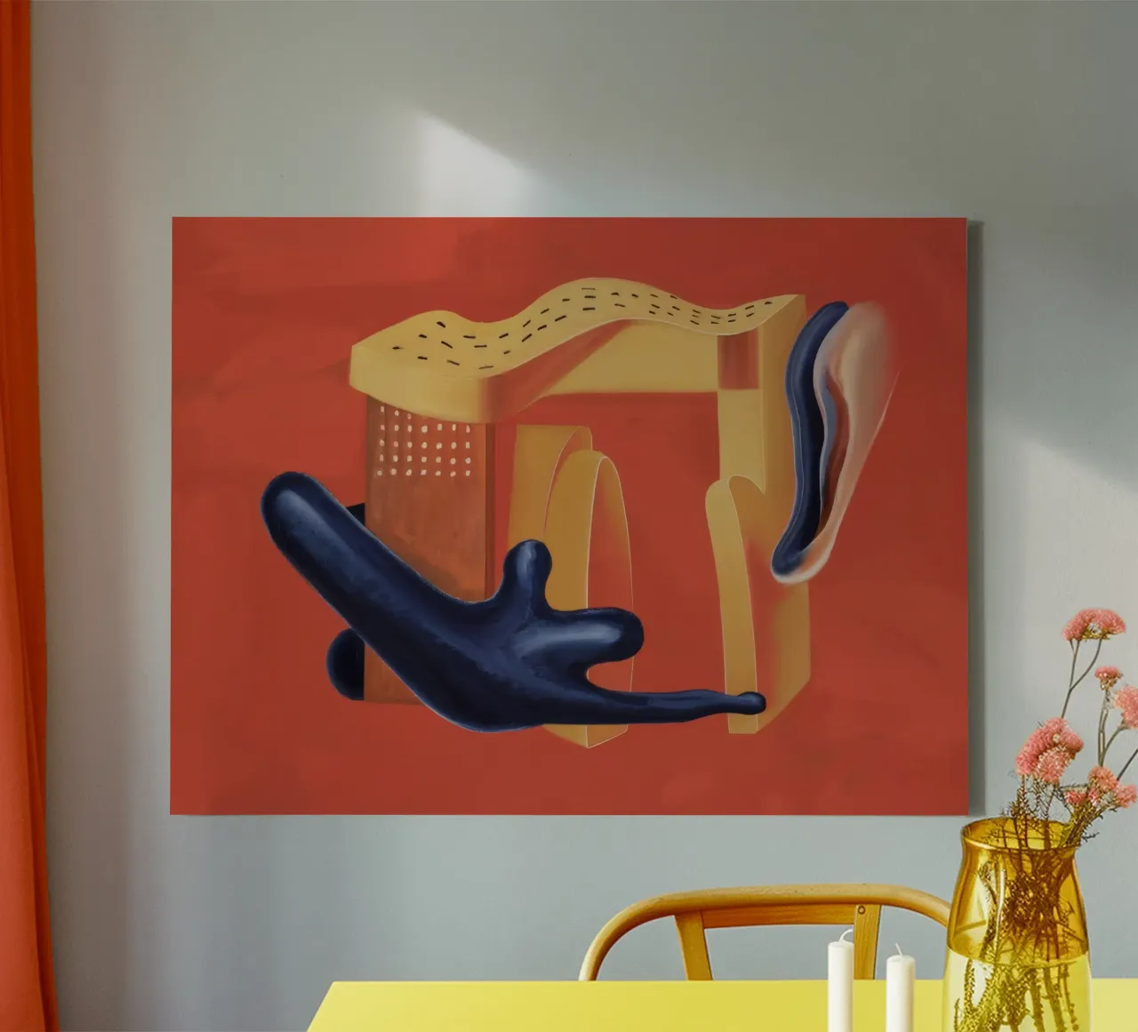 Abstracte vorm onregelmatigheid canvas met Baklijst van Lush Essence