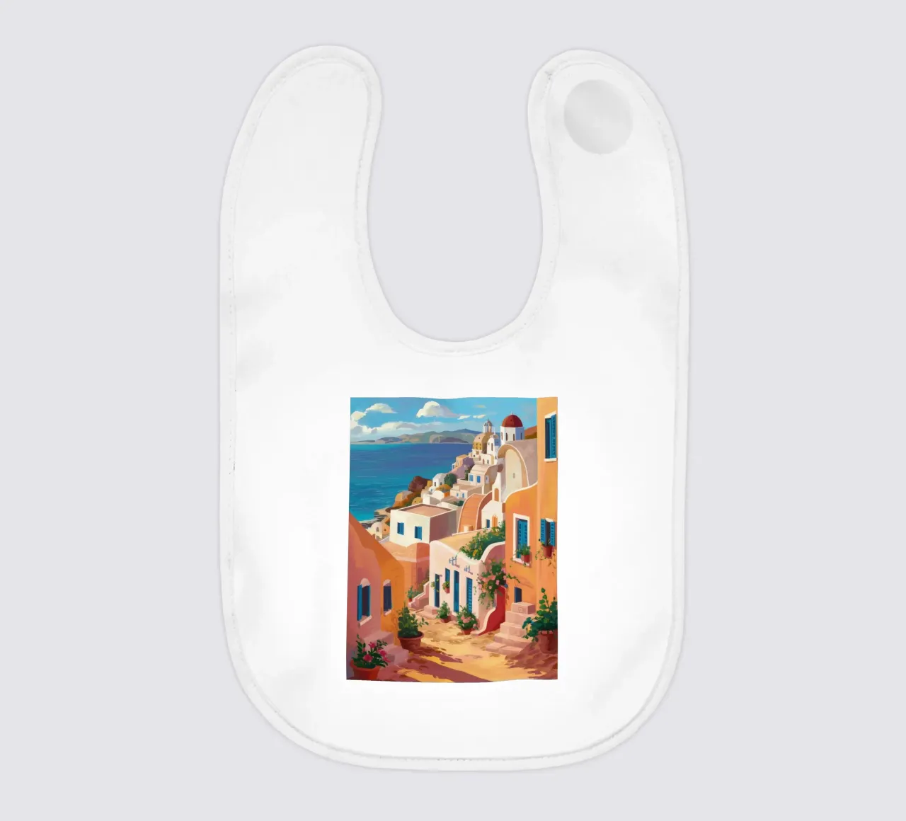 Santorini Meerblick Babylätzchen von Paez Harmony
