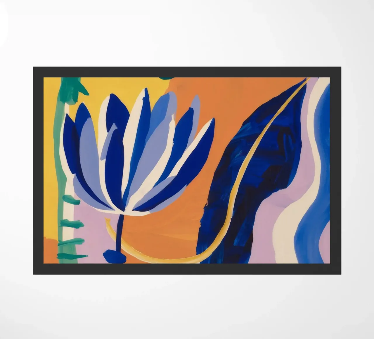 Abstract Blue Forms doormat by Haven Mirage