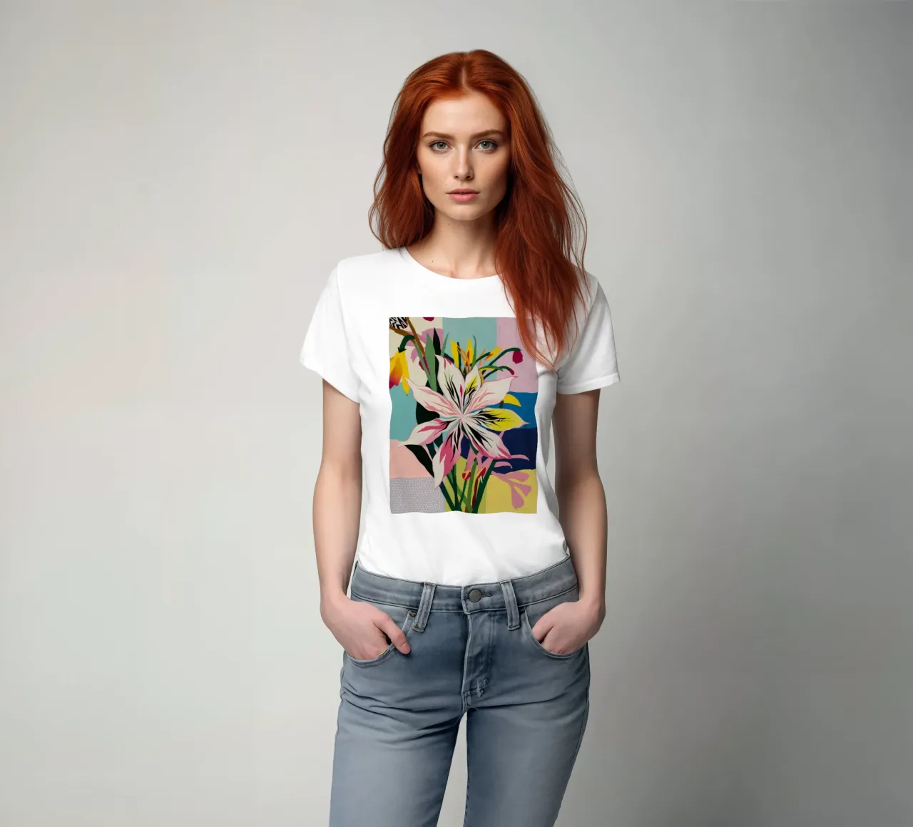 Lelie Geometrisch Pop t-shirt van Paez Harmony