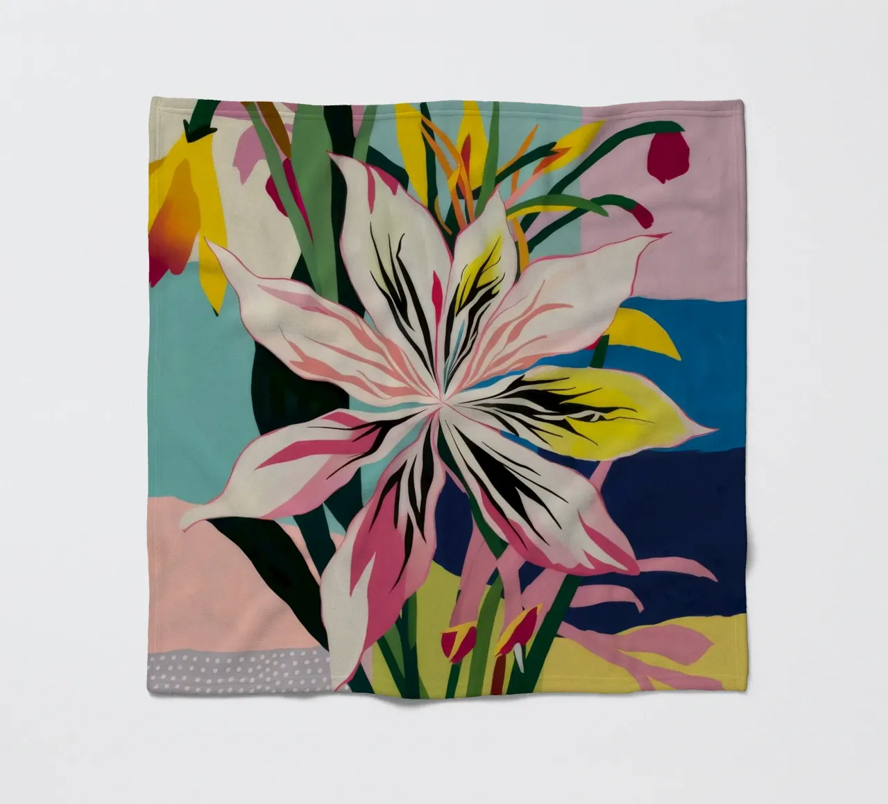 Lily Geometric Pop fleece blanket by Paez Harmony