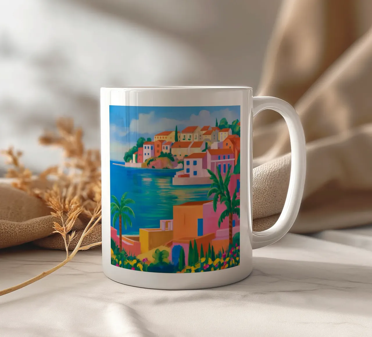 Città di Azure Bay tazza in ceramica da Haven Mirage