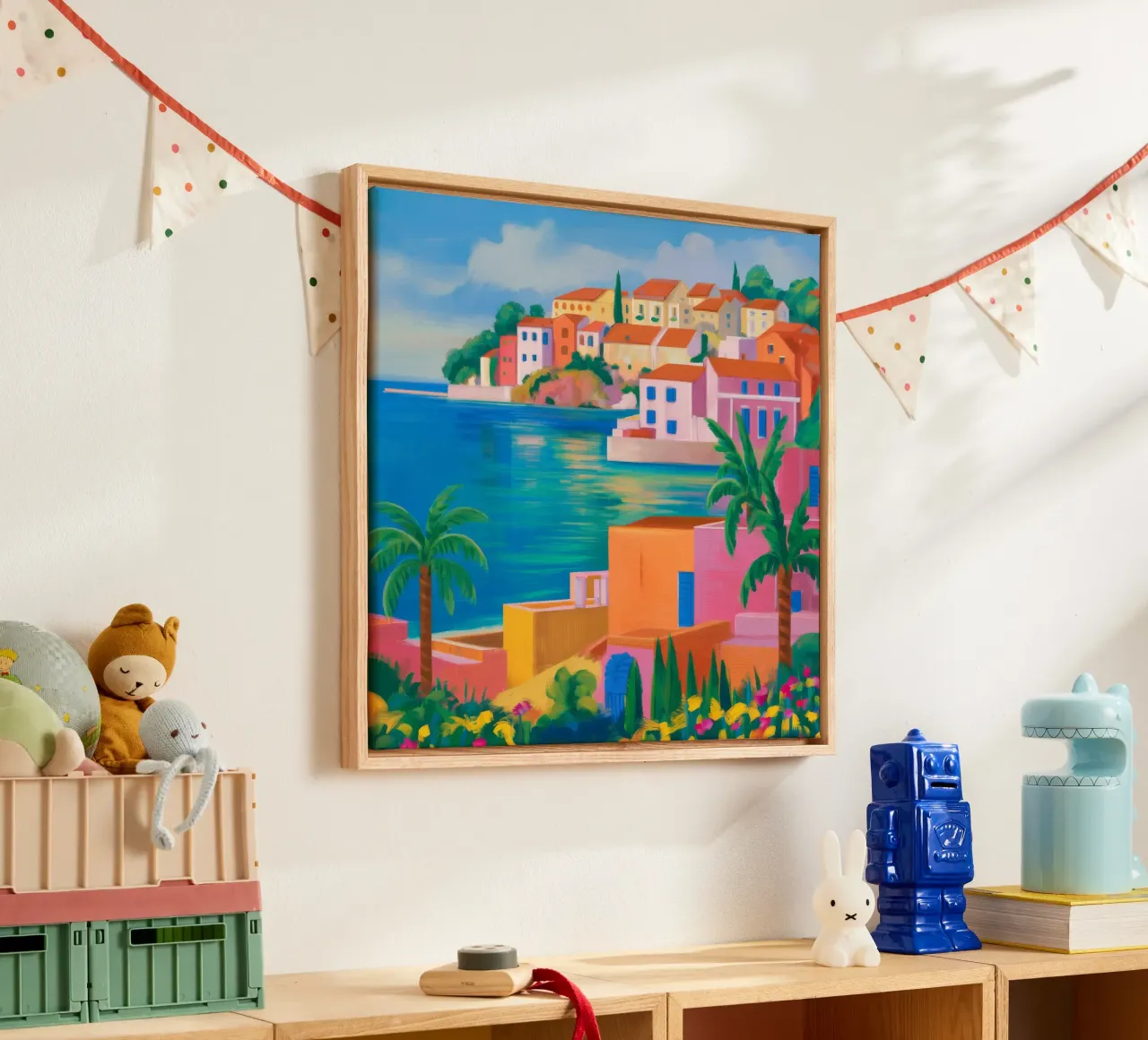 Azure Bay Town canvas by Haven Mirage