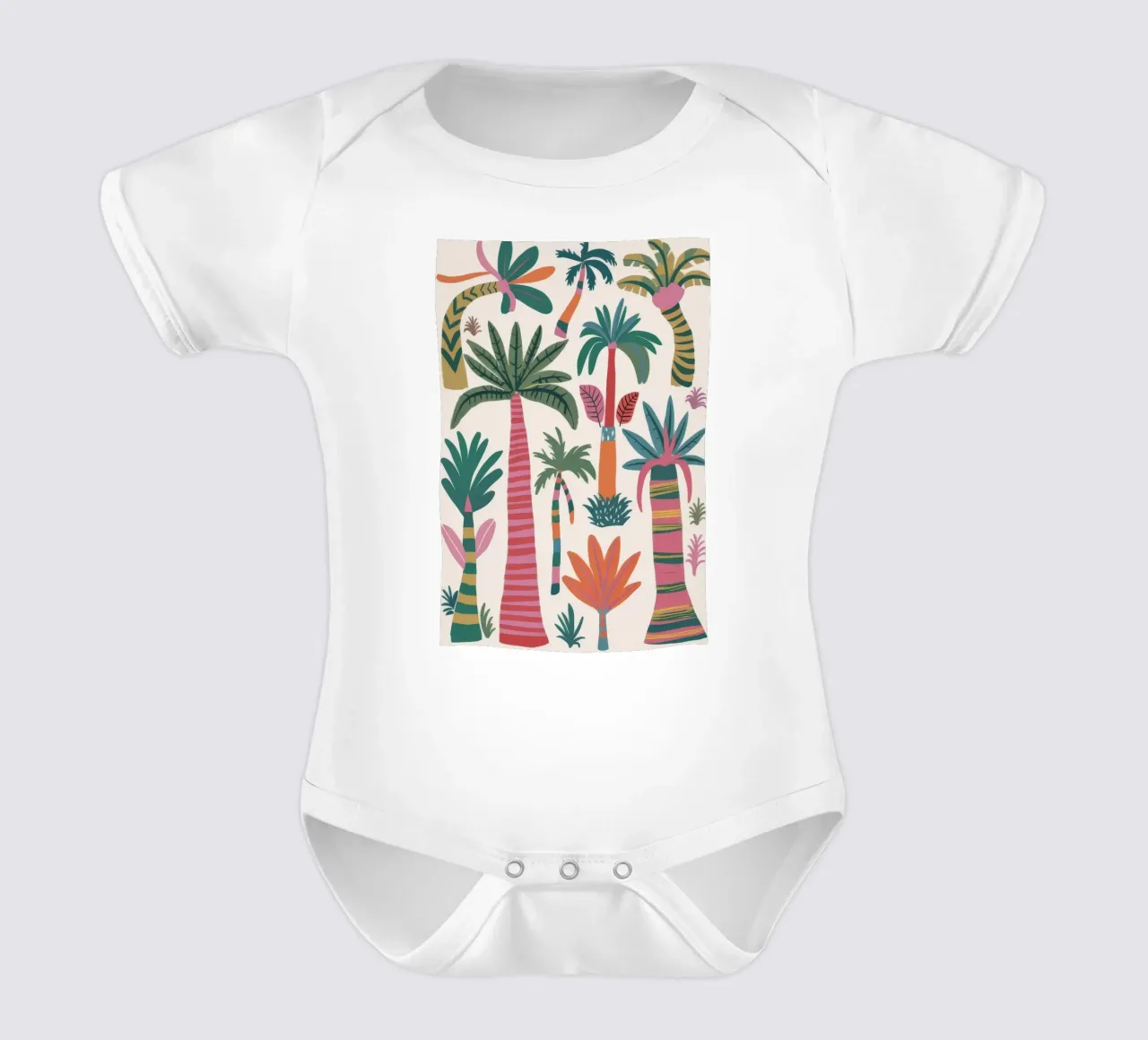 Palmenoase Skyline Kurzarm Babybody von Paez Harmony