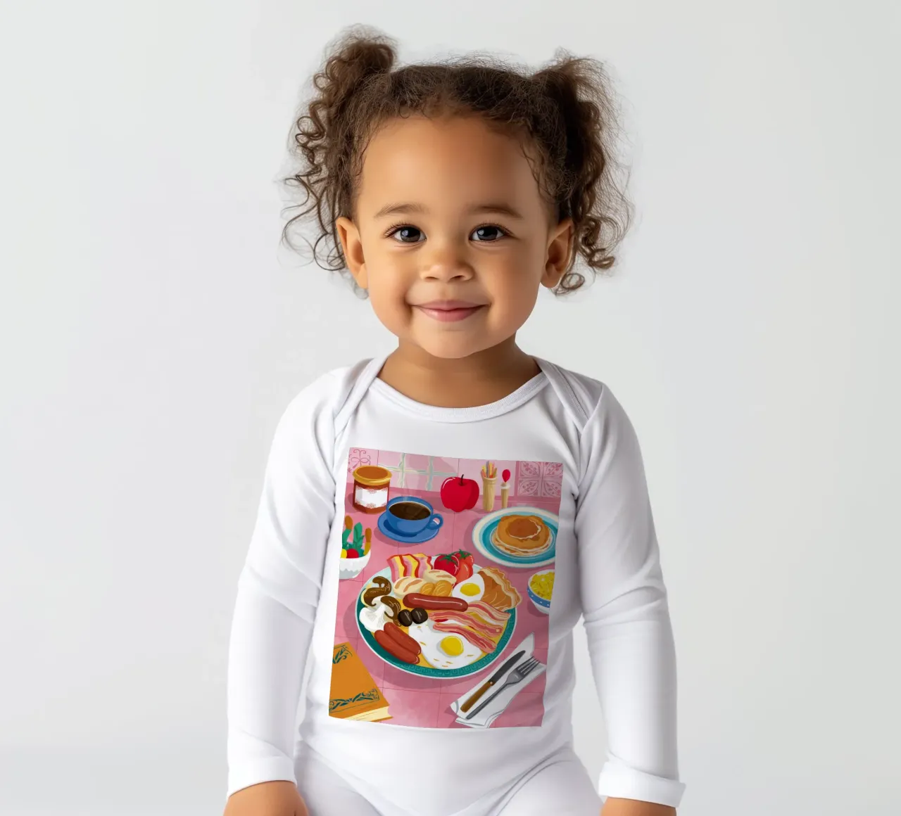 Frühstücksschmaus-Flatlay Langarm Babybody von Haven Mirage