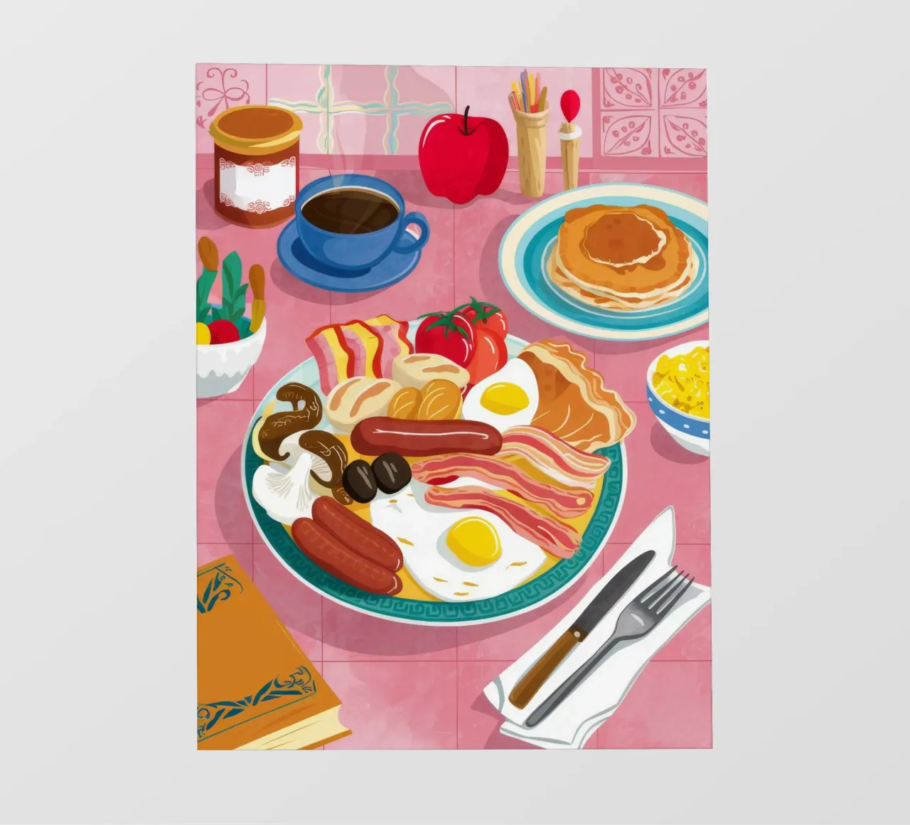 Frühstücksschmaus-Flatlay Fototapete von Haven Mirage