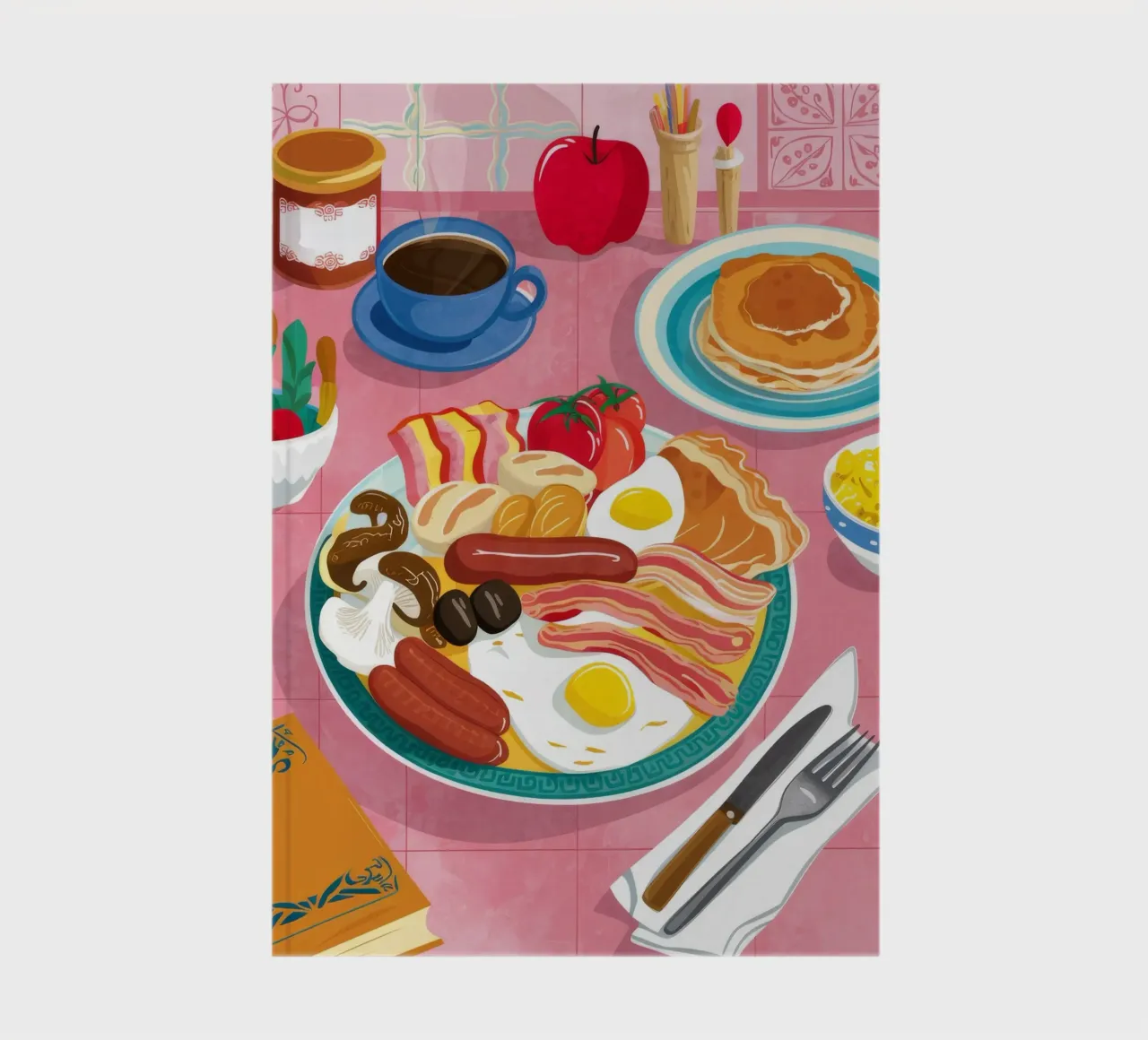 Breakfast Feast Flatlay notebook by Haven Mirage