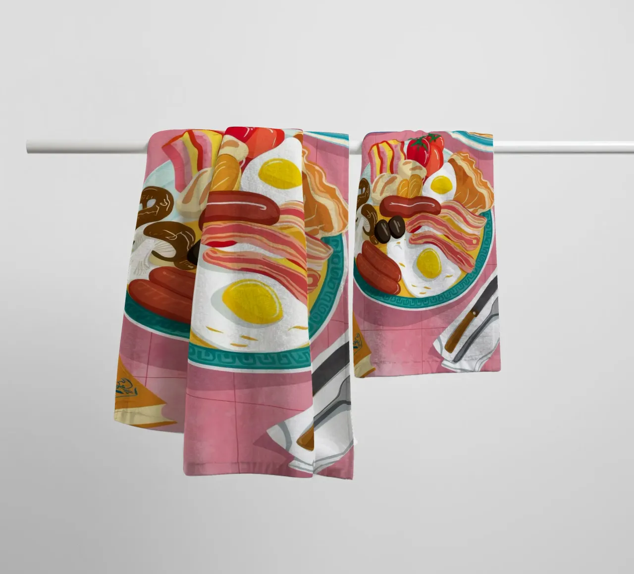 Breakfast Feast Flatlay towel by Haven Mirage