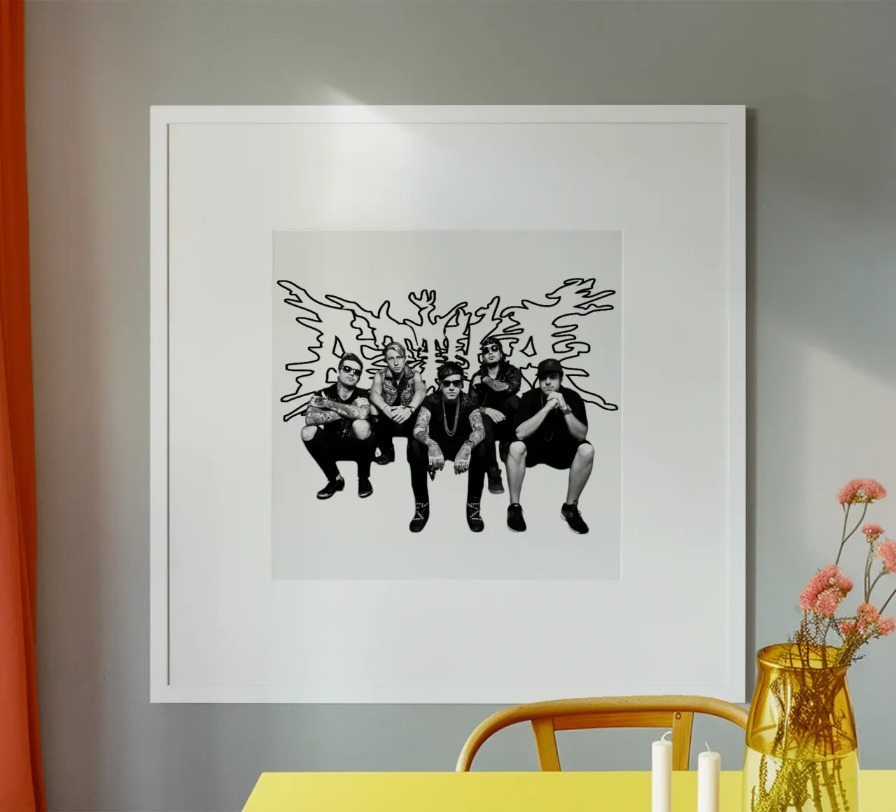 Attila - Rock Member Band poster con telaio in legno da Deepness