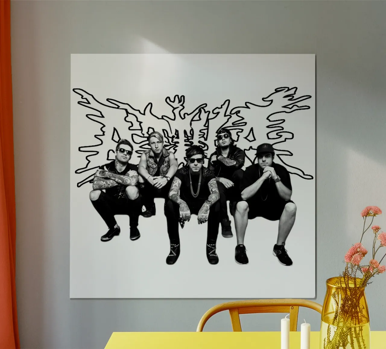 Attila - Rock Member Band poster con telaio in legno da Deepness