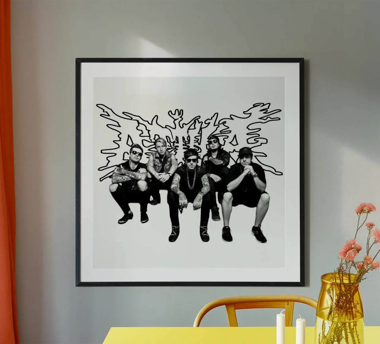 Attila - Rock Member Band poster con telaio in legno da Deepness