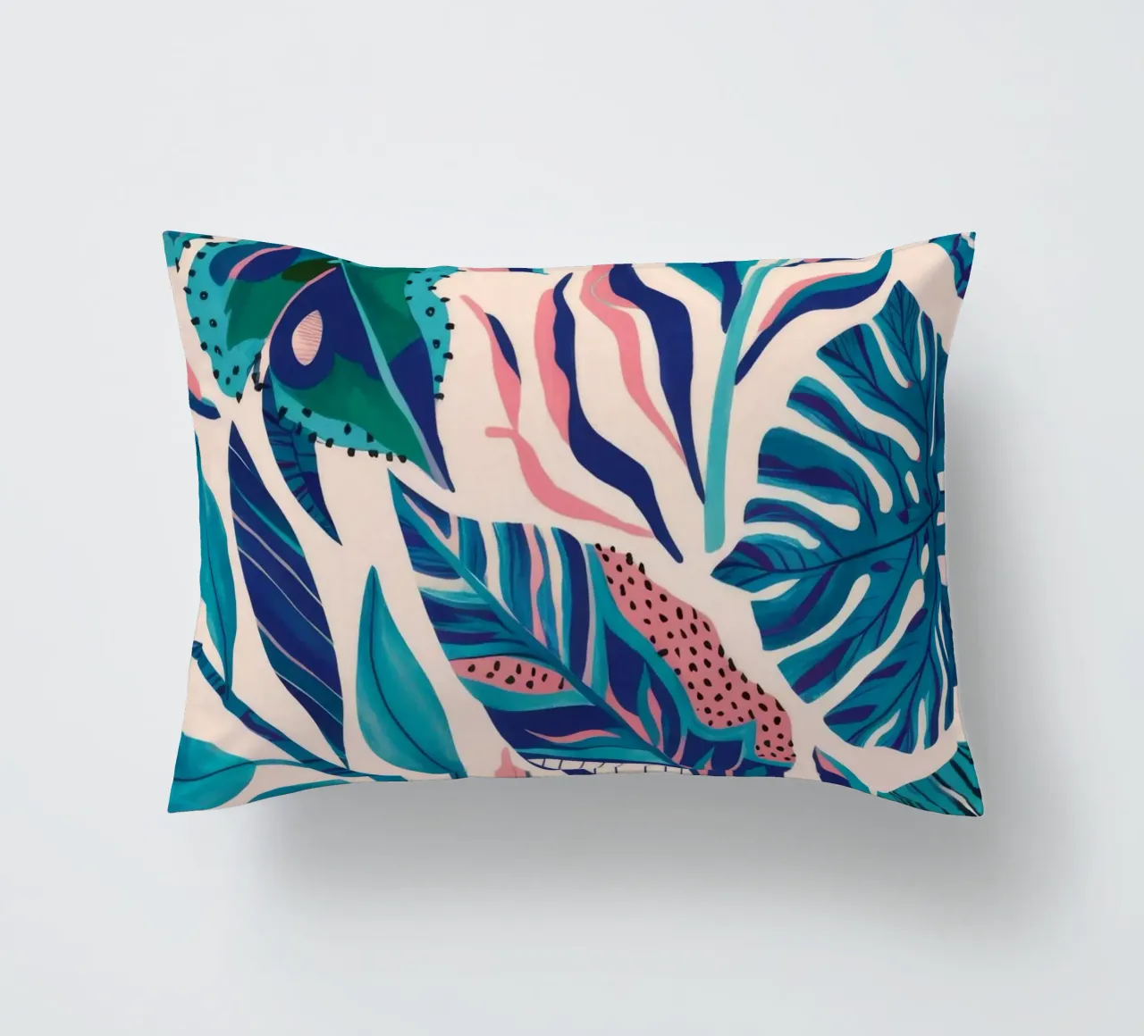 Teal Leaf Serenity decorative cushion by Grande Serene