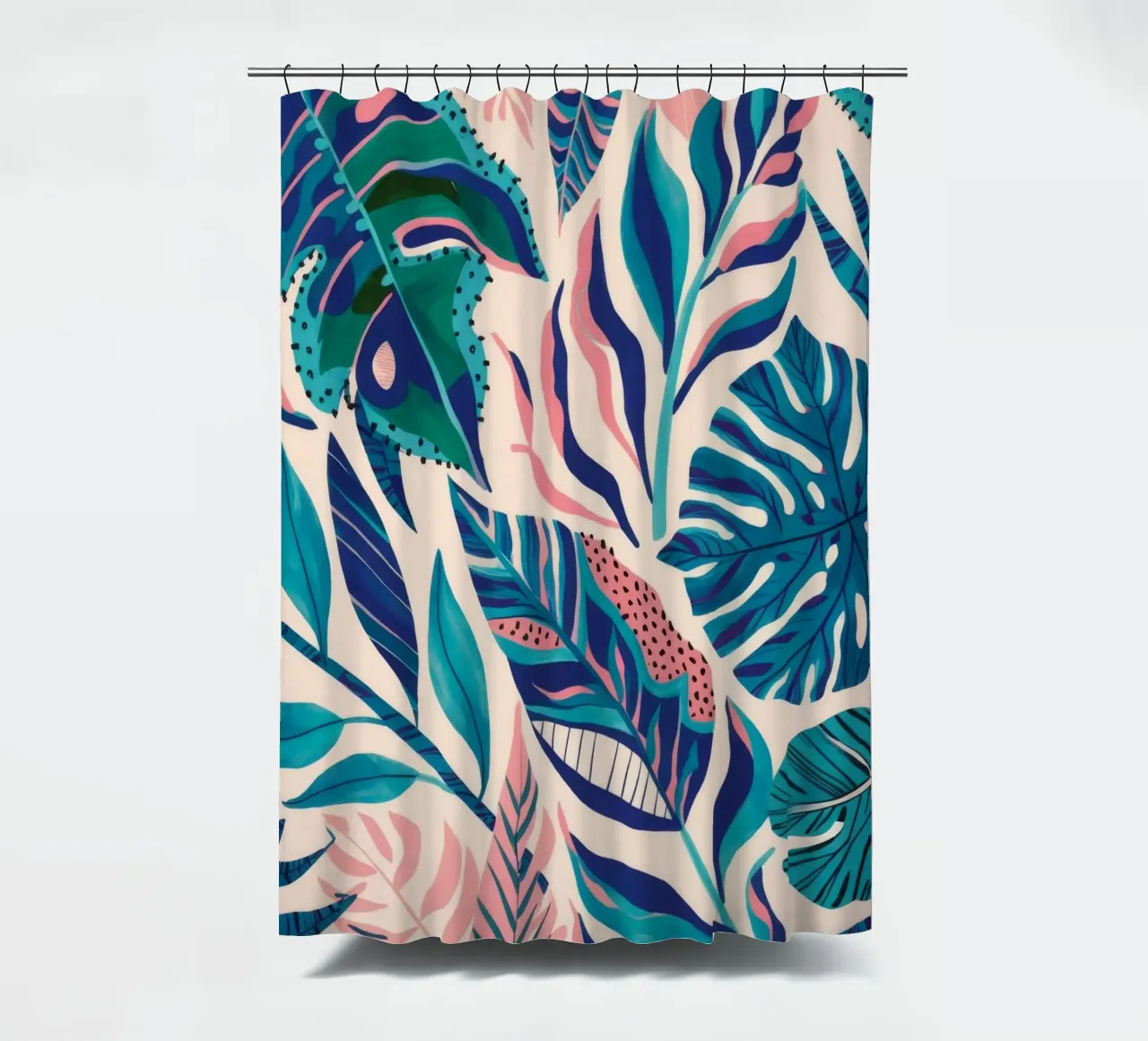 Teal Leaf Serenity shower curtain by Grande Serene