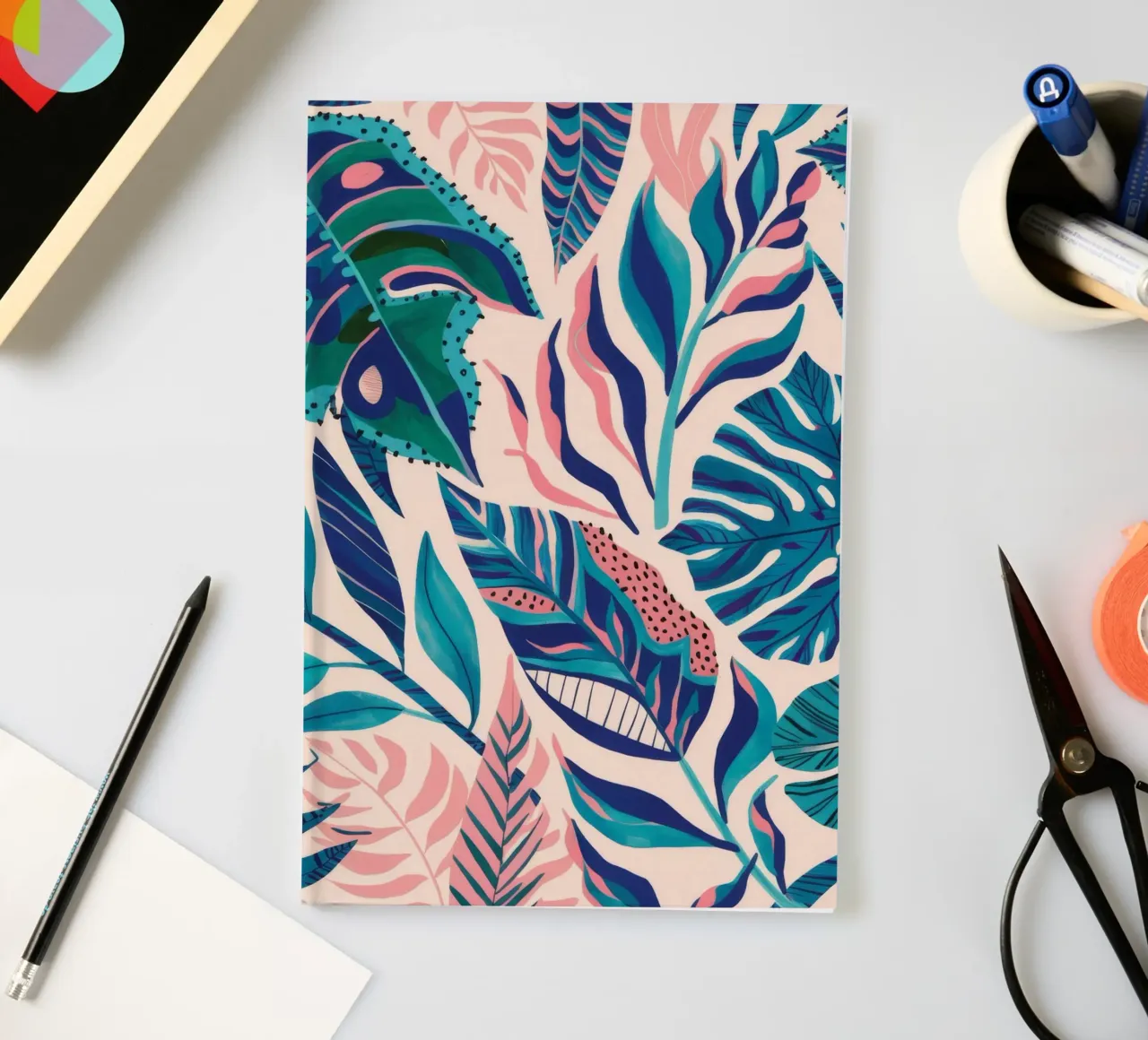 Teal Leaf Serenity notebook by Grande Serene
