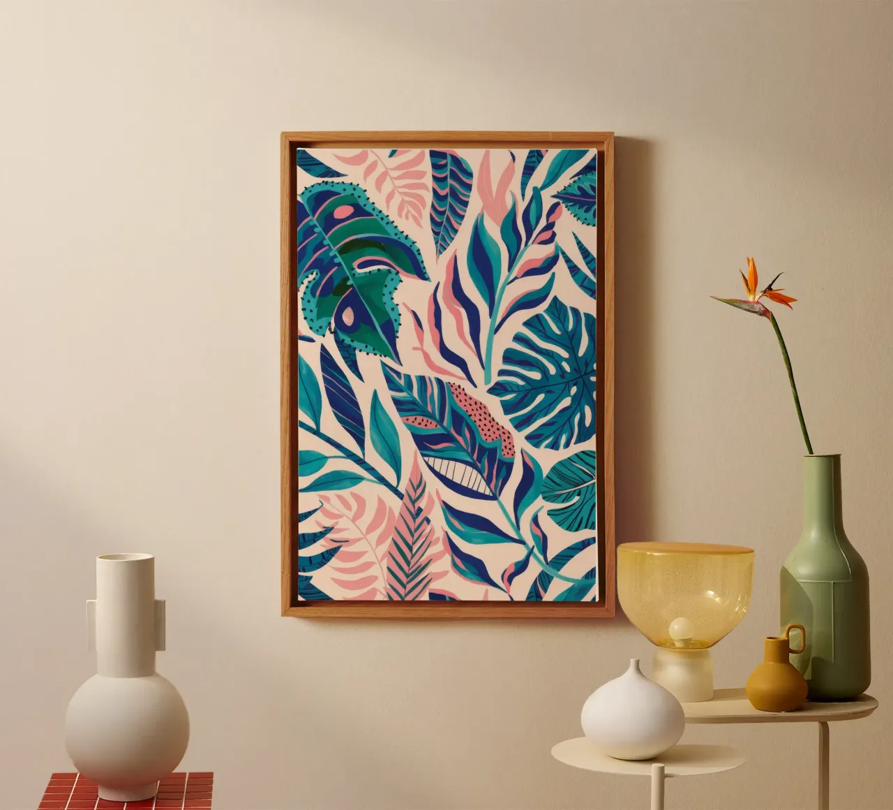 Winterblad Serenity canvas met Baklijst van Grande Serene