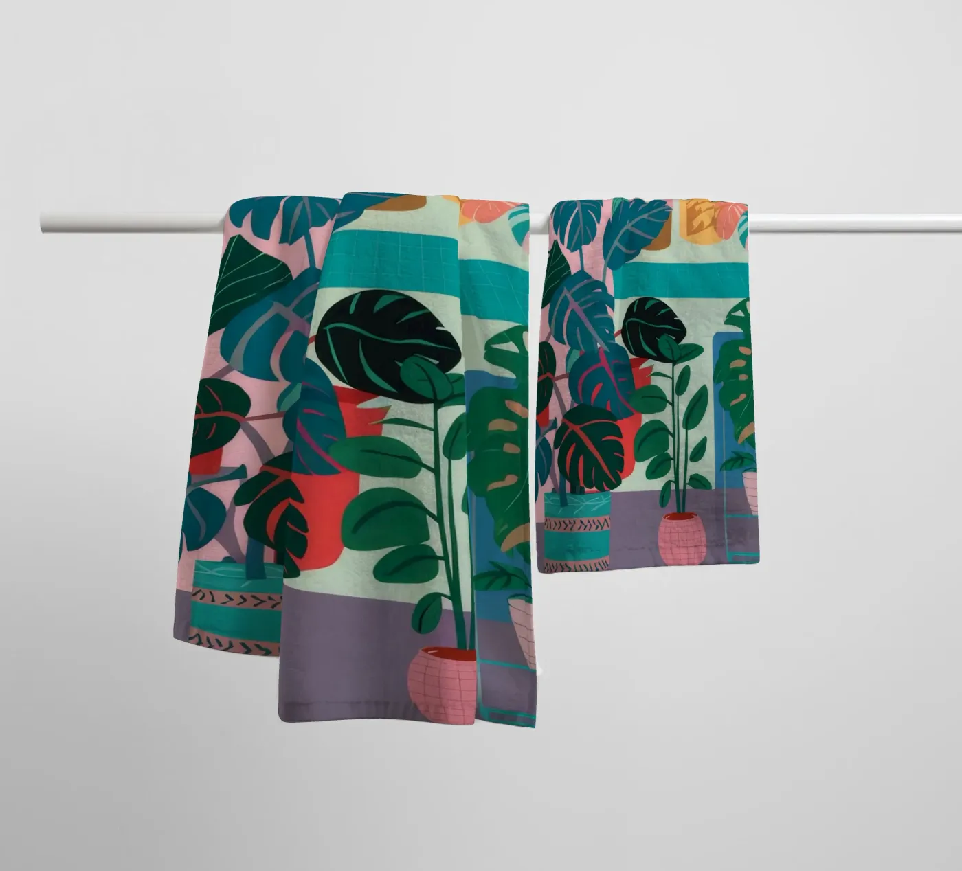 Monstera Leaf Study towel by Paez Harmony