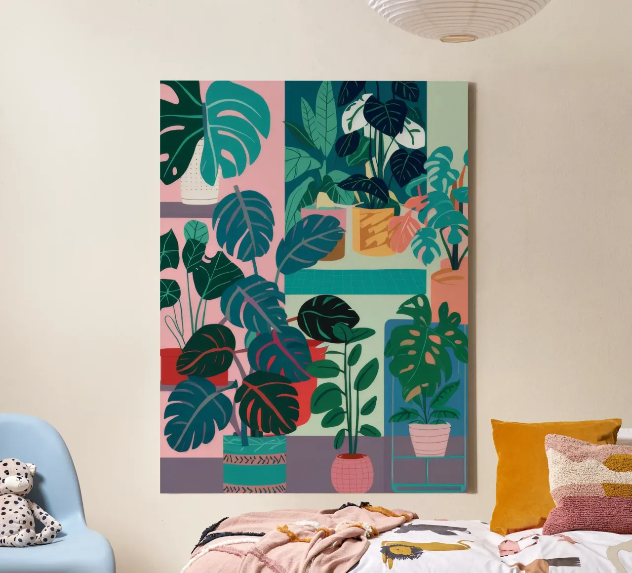 Monstera Leaf Study canvas with Floater frame by Paez Harmony