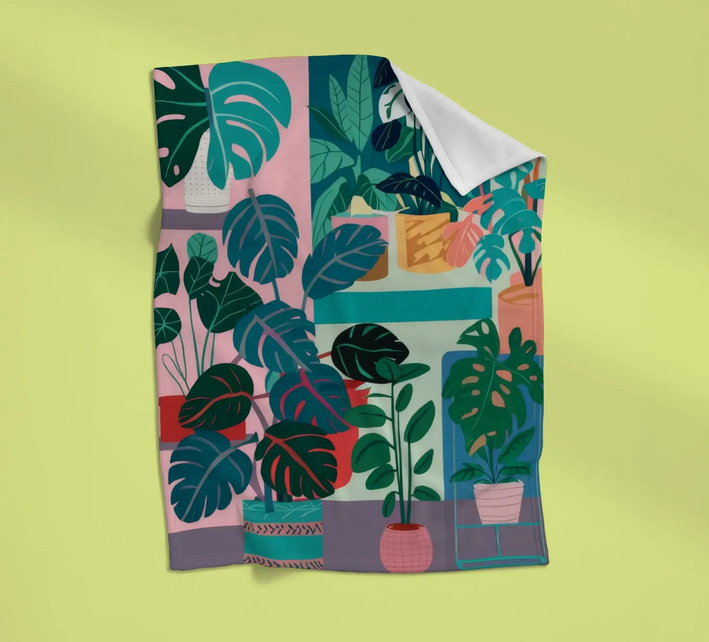 Monstera Leaf Study fleece blanket by Paez Harmony