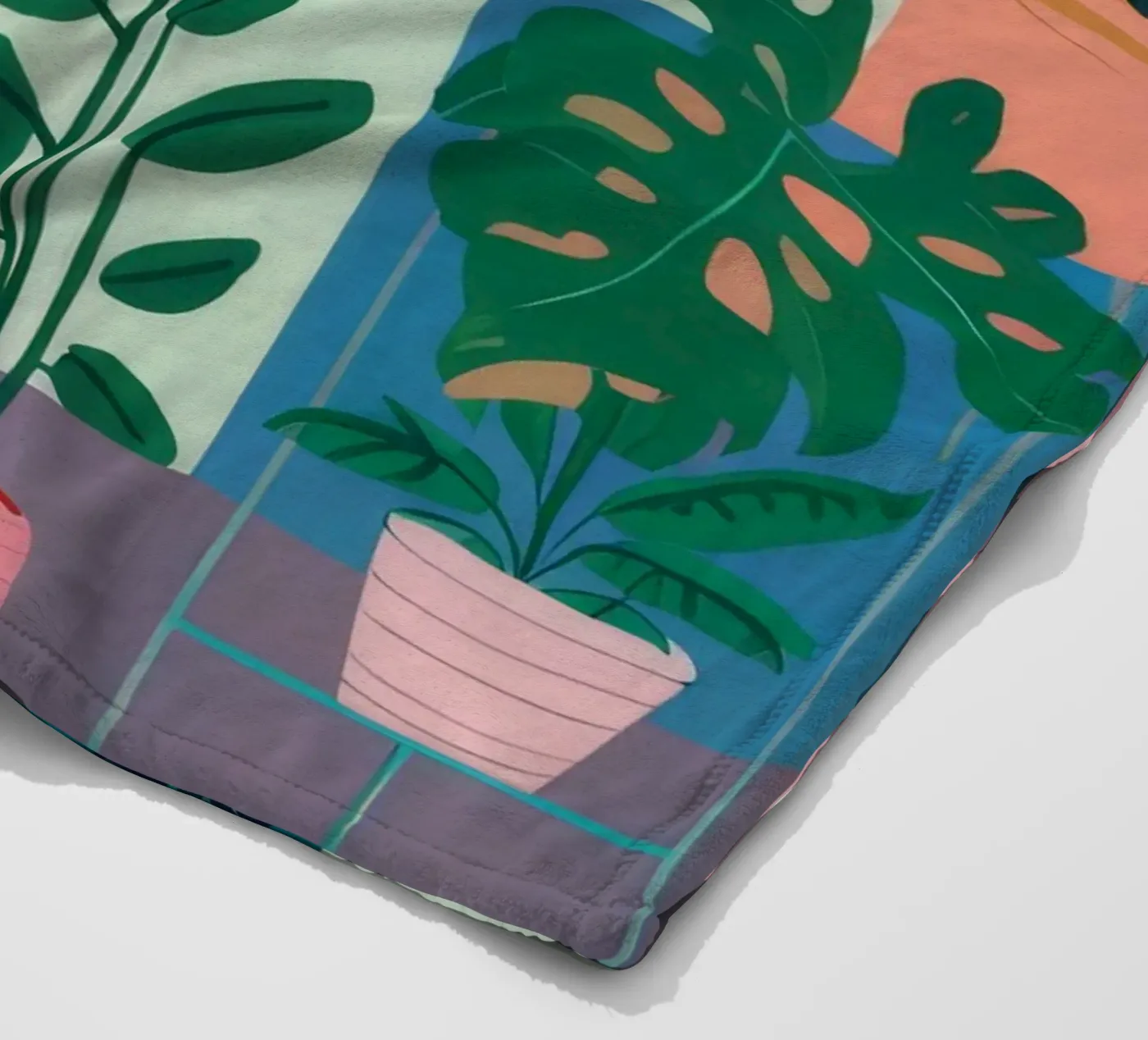 Monstera Leaf Study fleece blanket by Paez Harmony